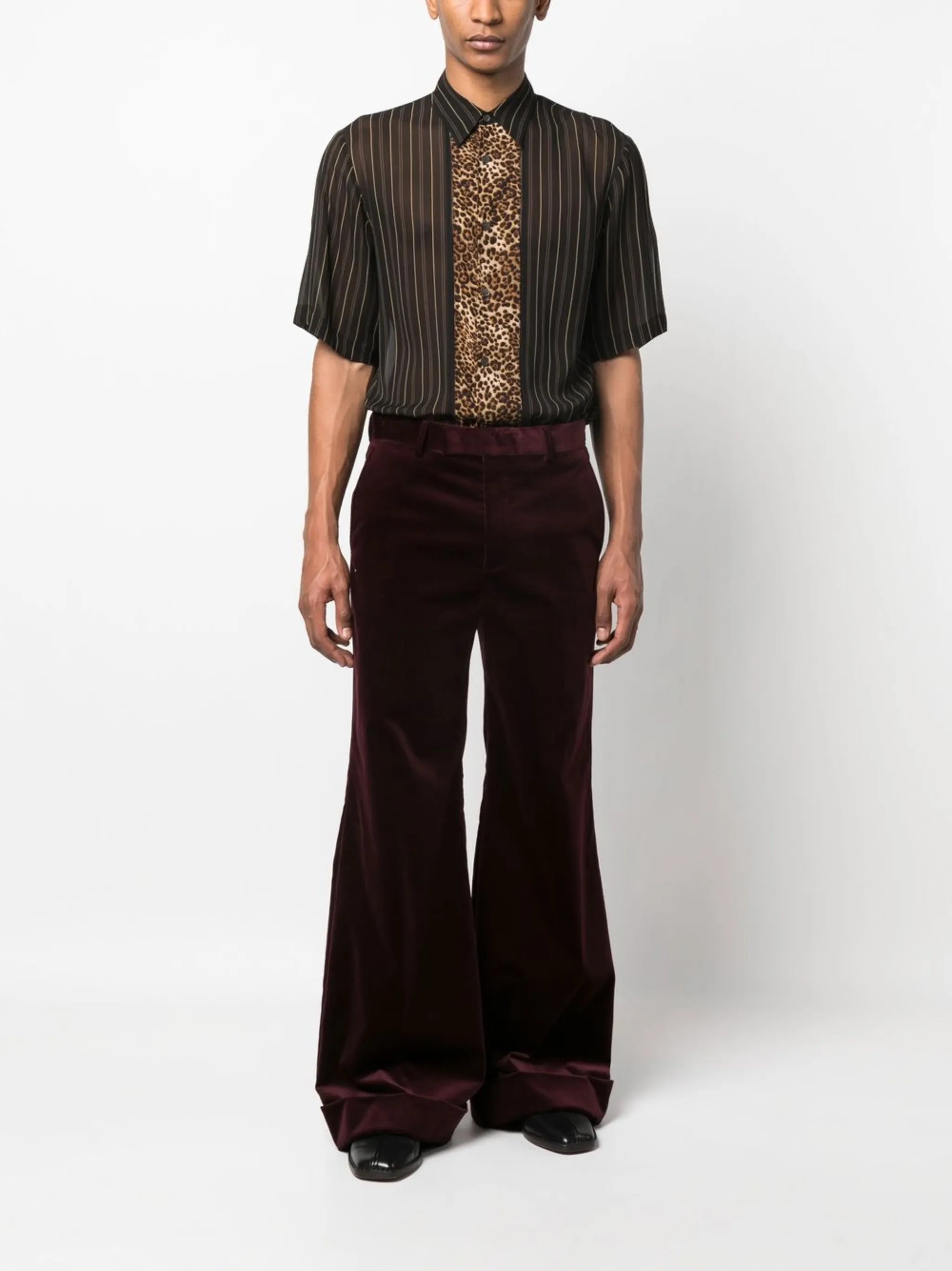 multi-panel short-sleeve shirt