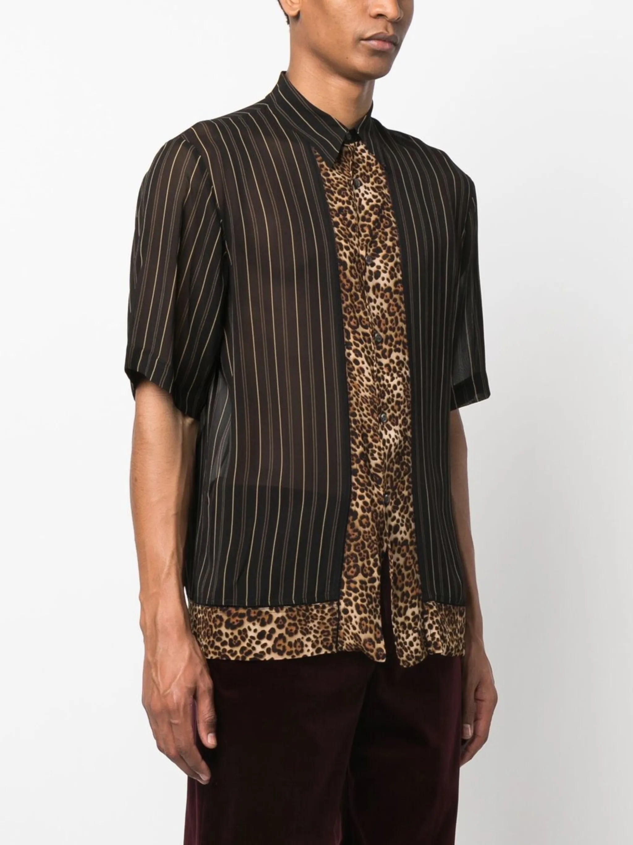 multi-panel short-sleeve shirt