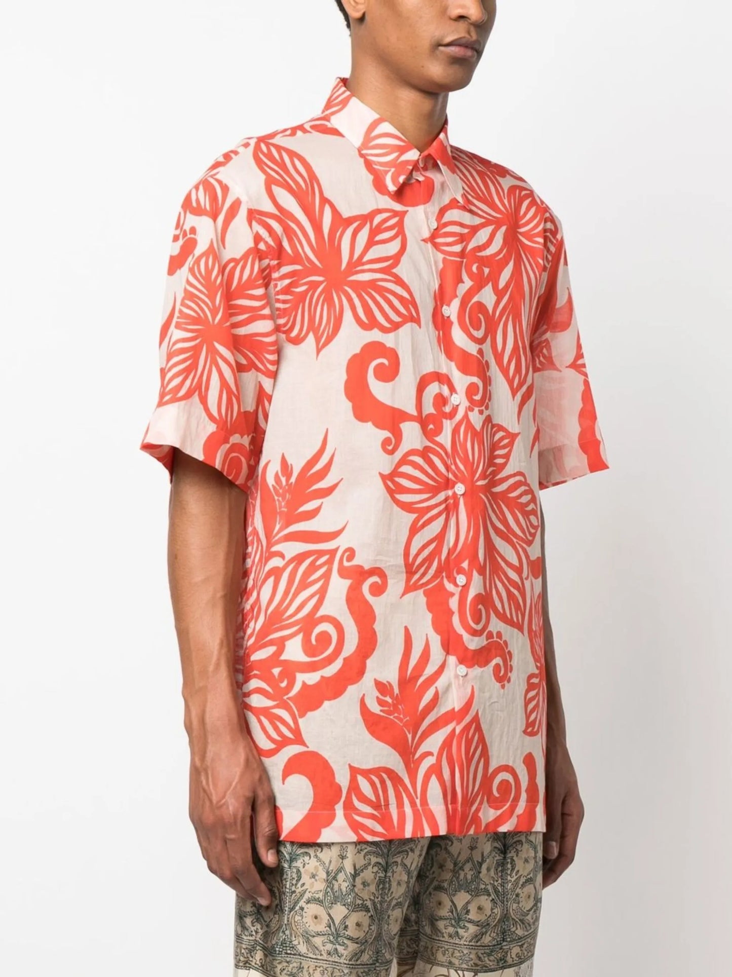 floral-print short-sleeve shirt