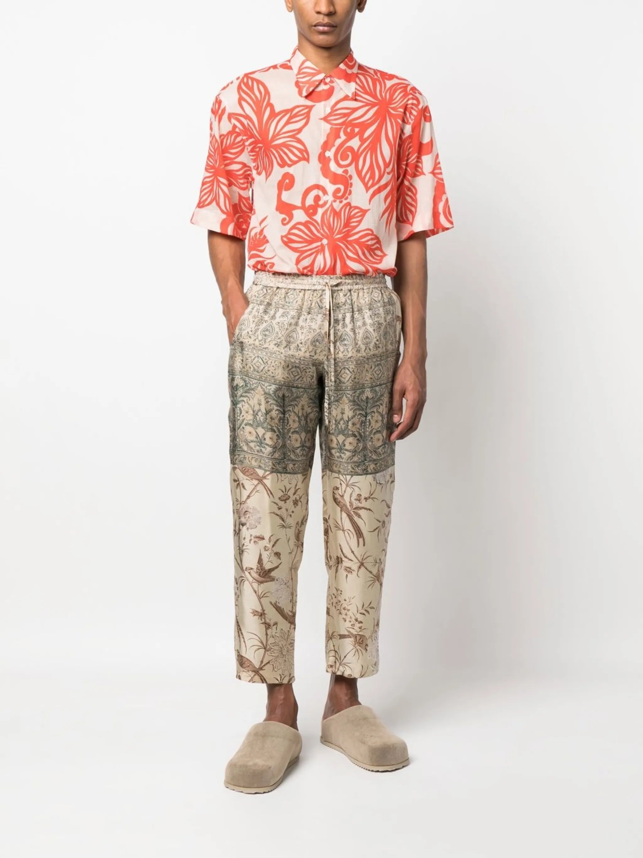 floral-print short-sleeve shirt
