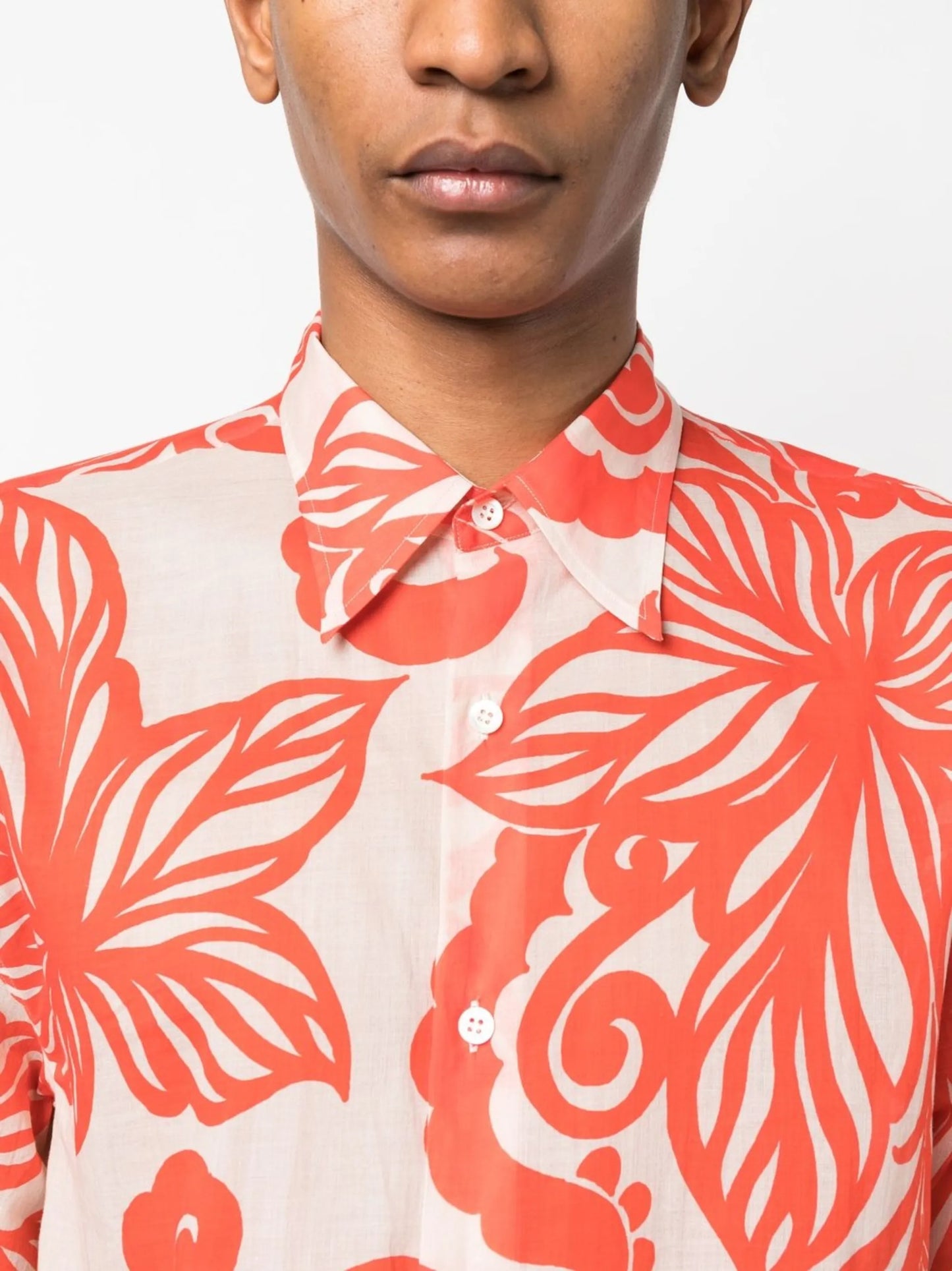 floral-print short-sleeve shirt