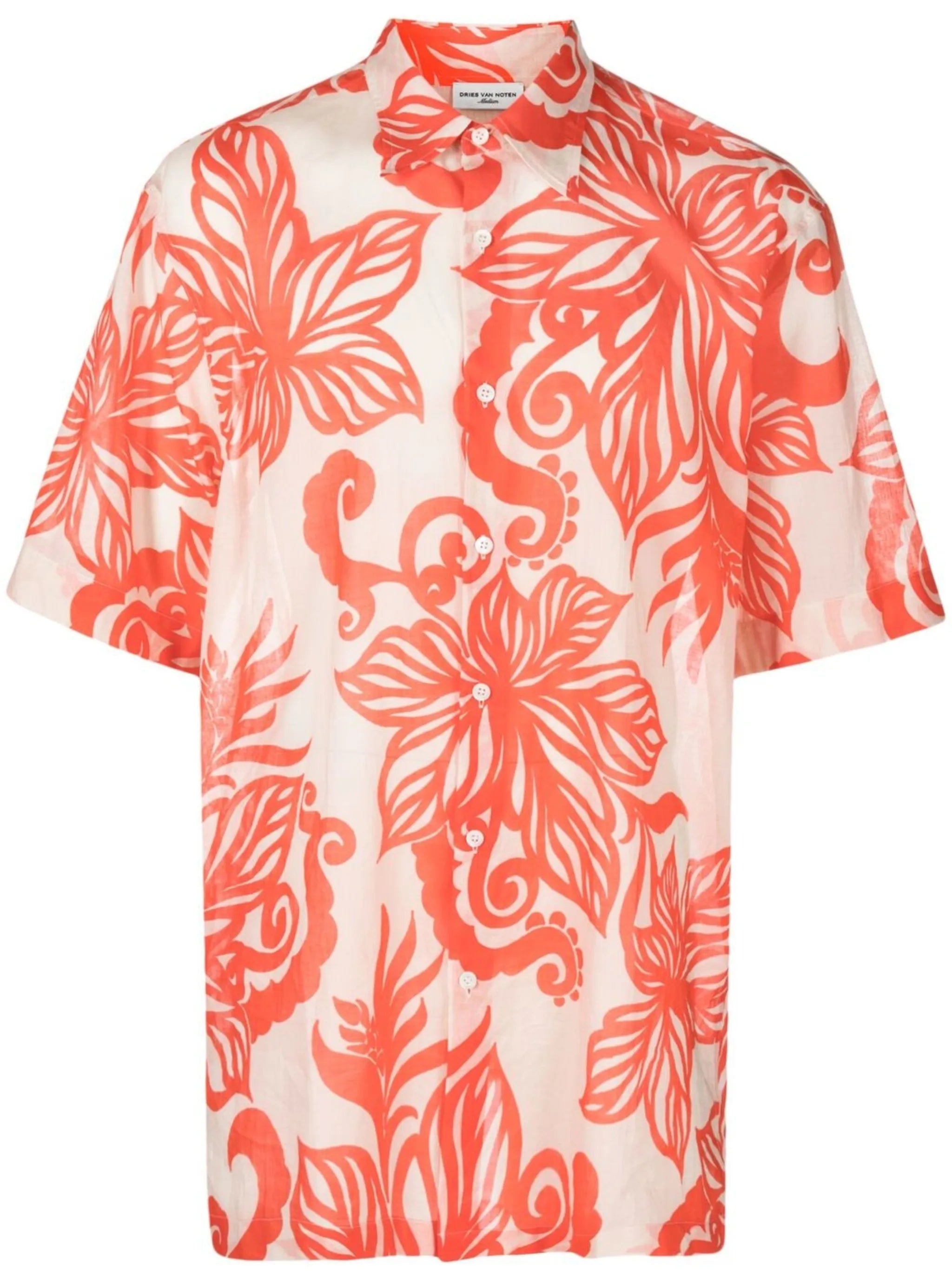 floral-print short-sleeve shirt