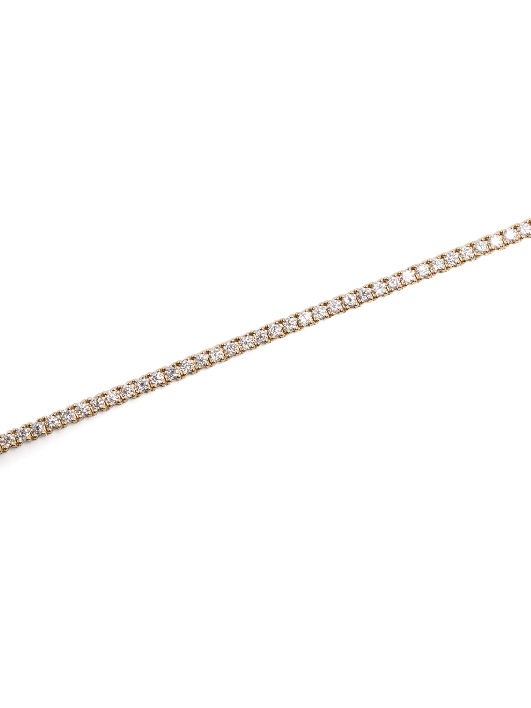 14kt yellow gold diamond tennis necklace