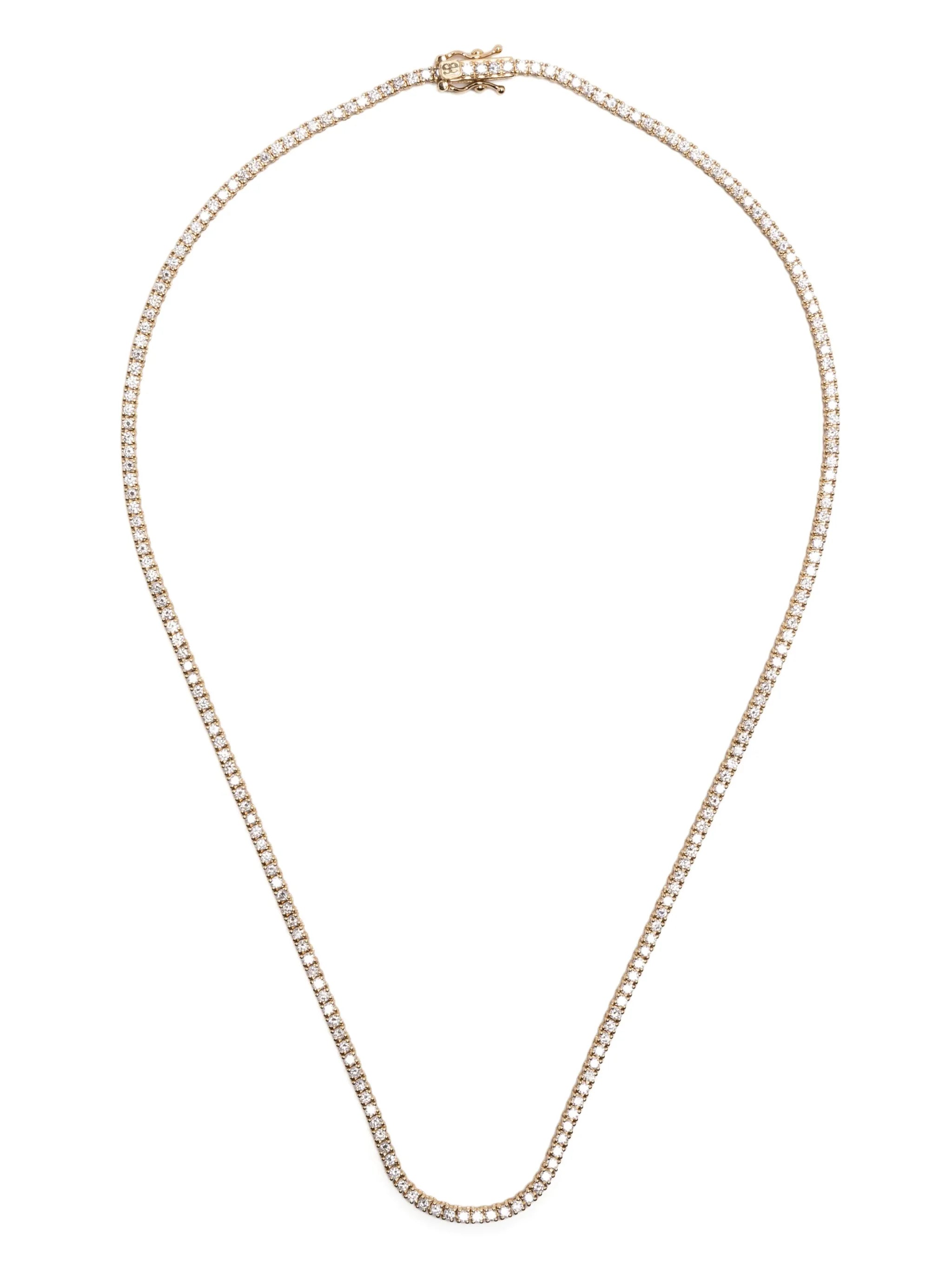 14kt yellow gold diamond tennis necklace