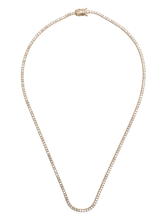 14kt yellow gold diamond tennis necklace