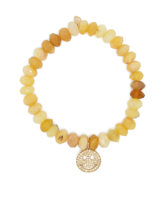 14kt yellow gold and diamond opal bracelet