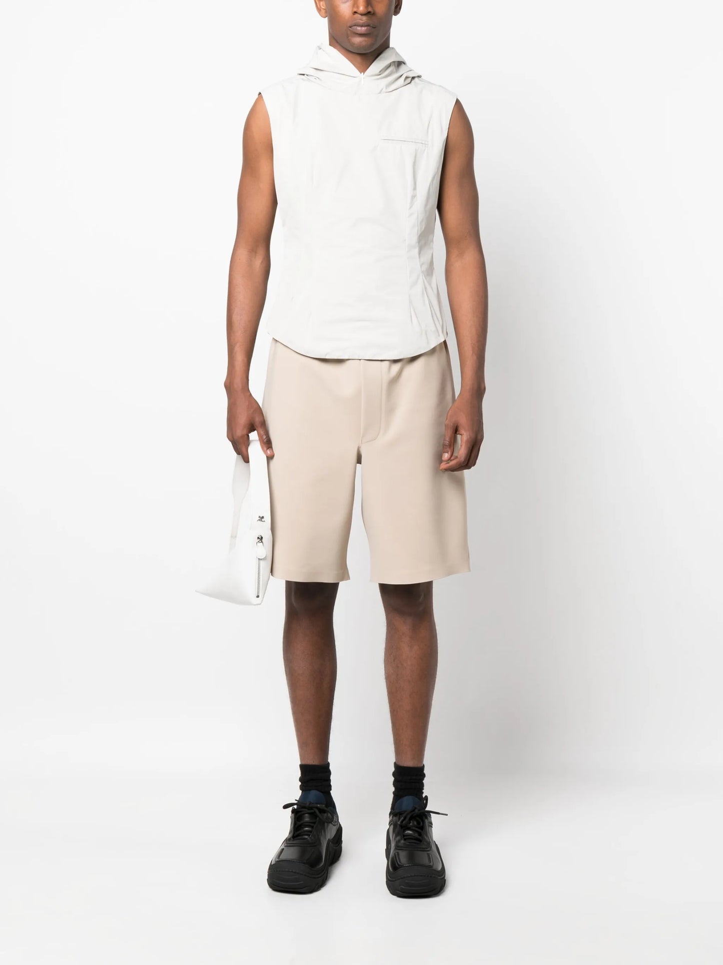 zip-fastening detail hooded vest