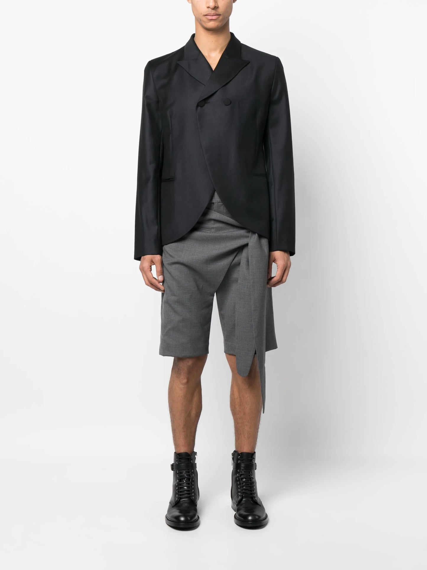 double-breasted cropped blazer