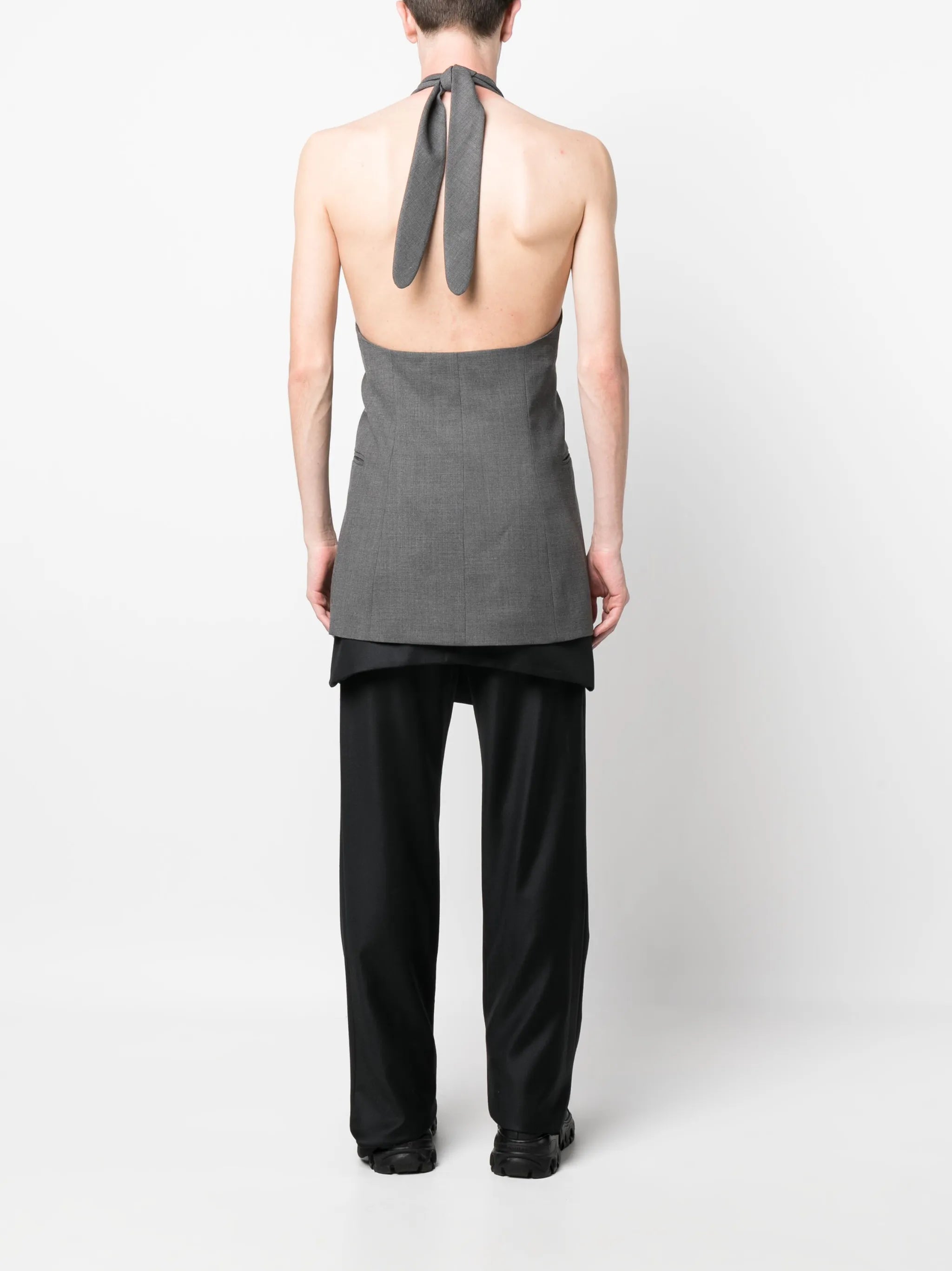 halterneck wool waistcoat