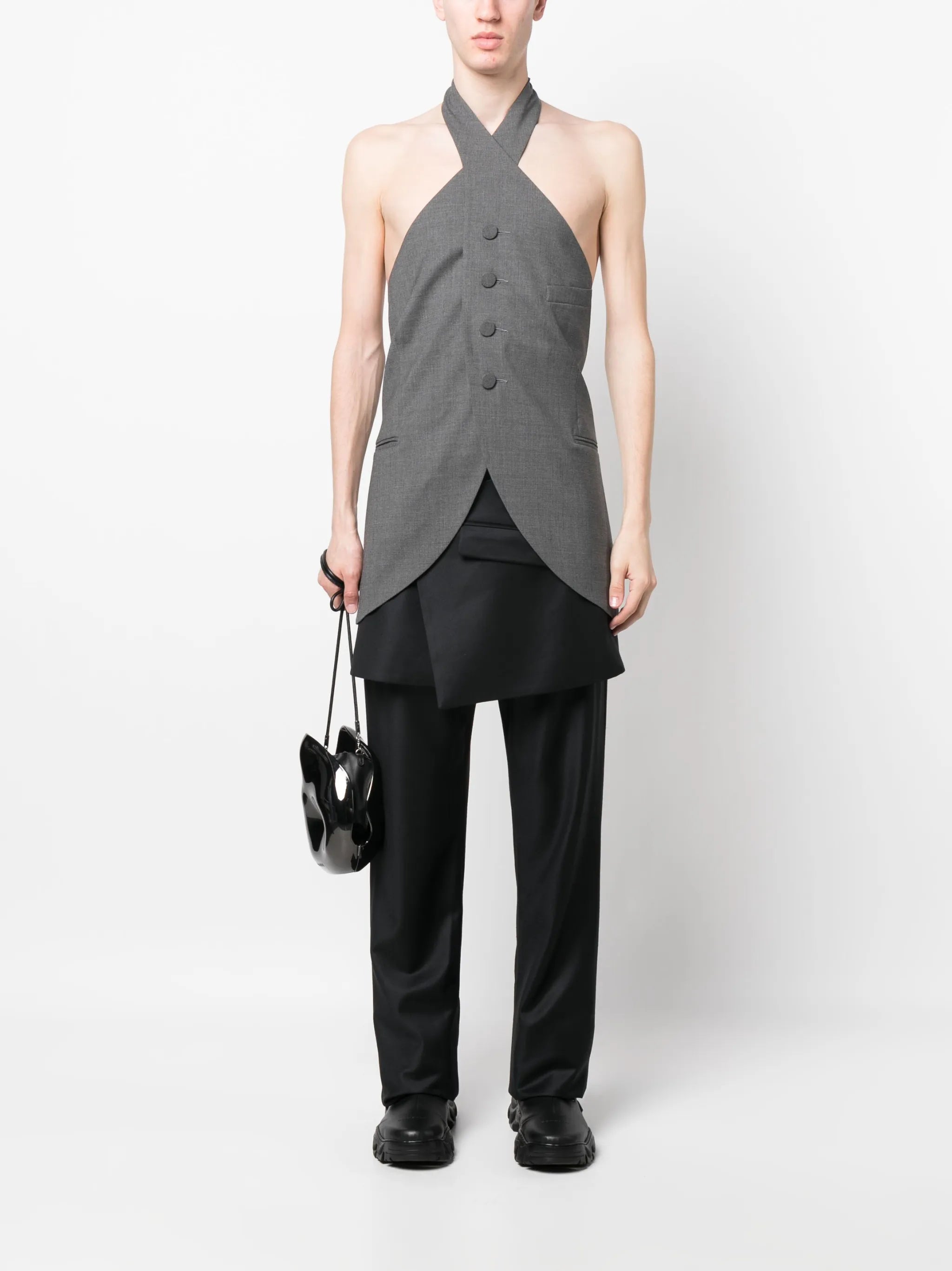halterneck wool waistcoat