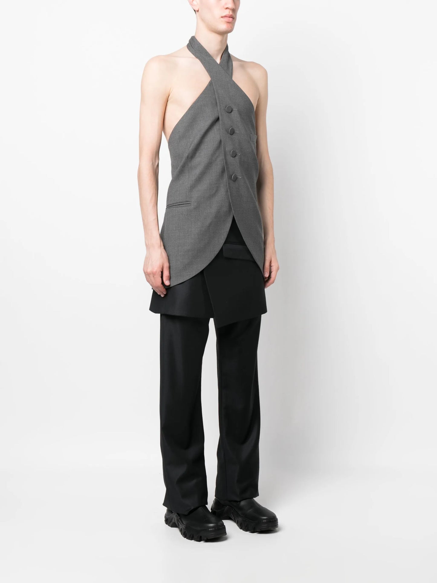 halterneck wool waistcoat
