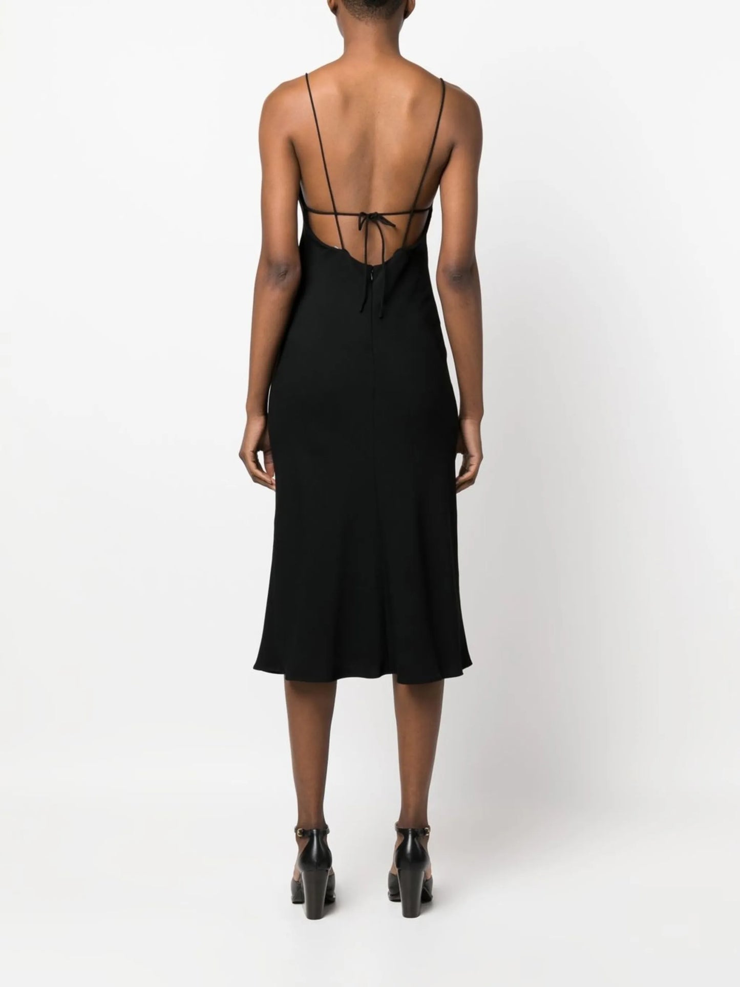 compact silk crepe midi dress