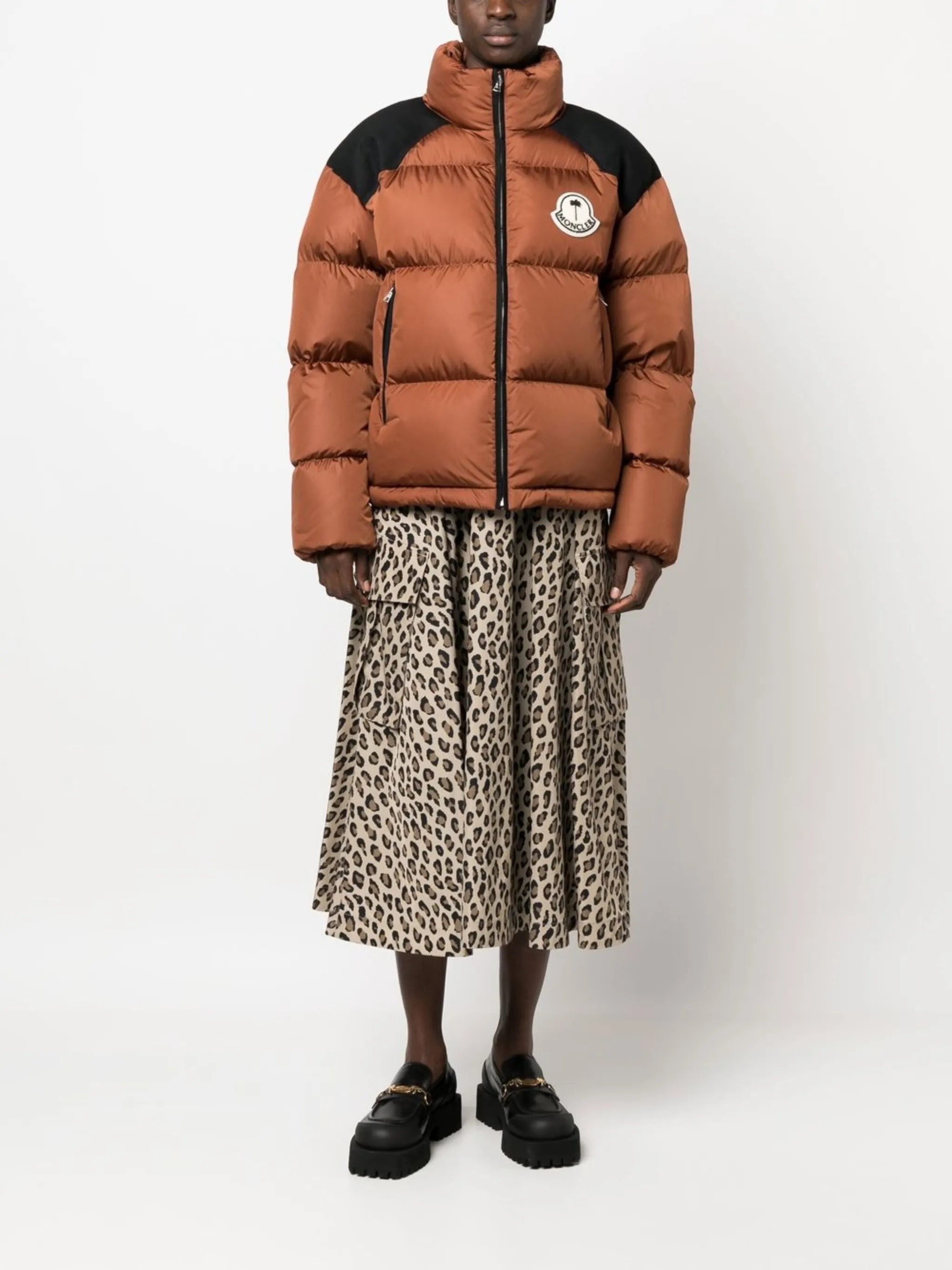 logo-patch padded jacket