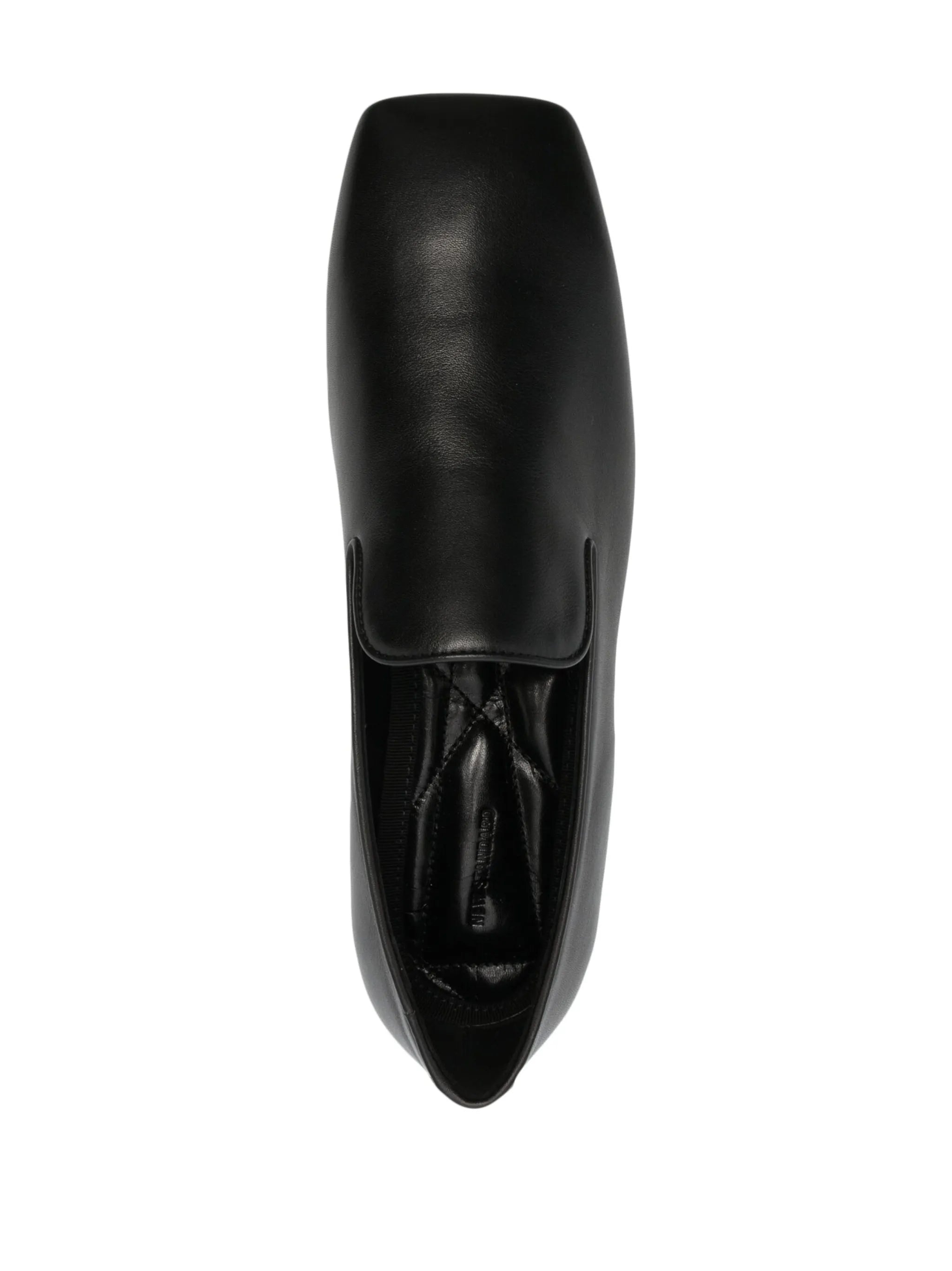 square-toe leather loafers