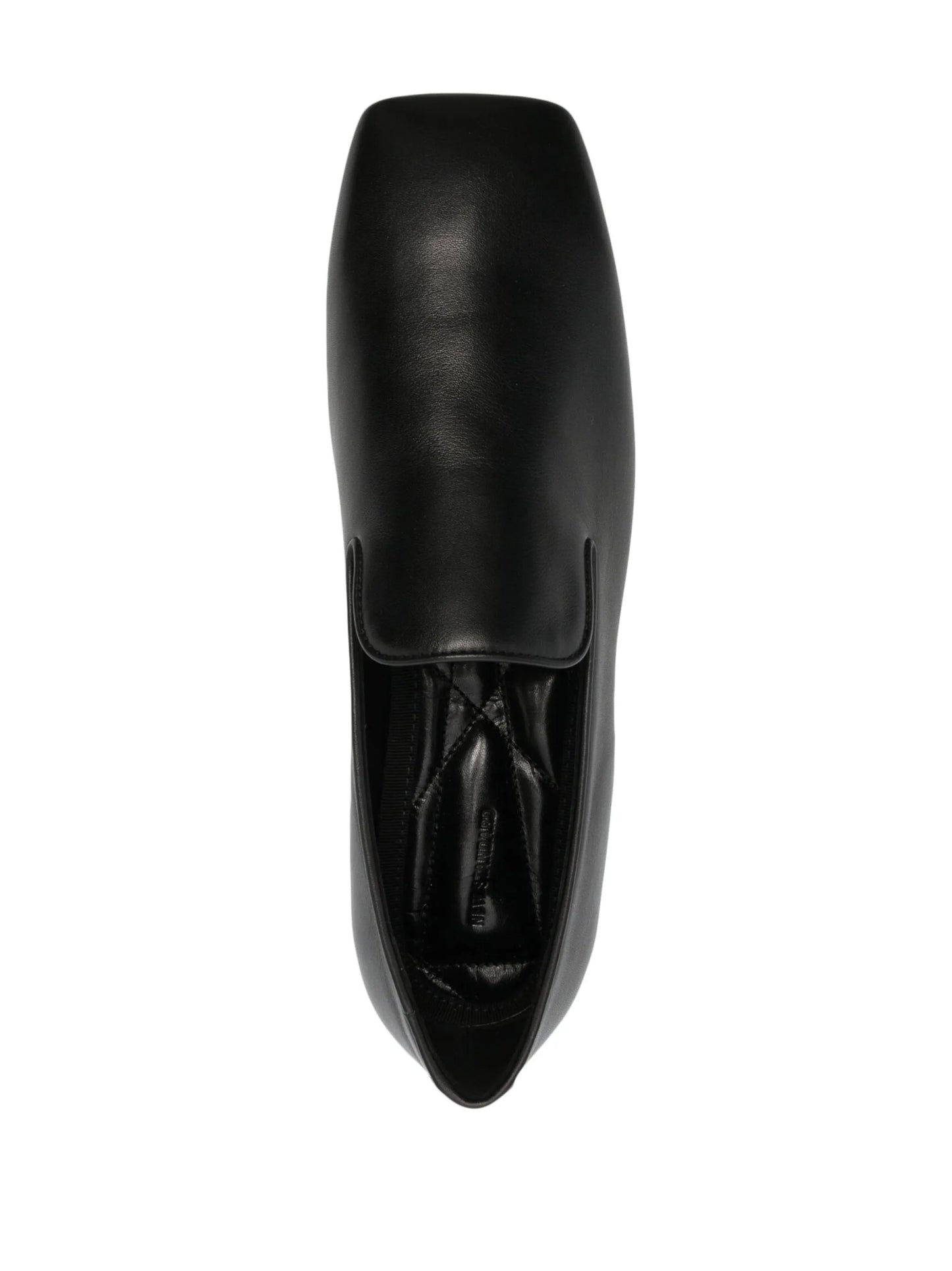 square-toe leather loafers