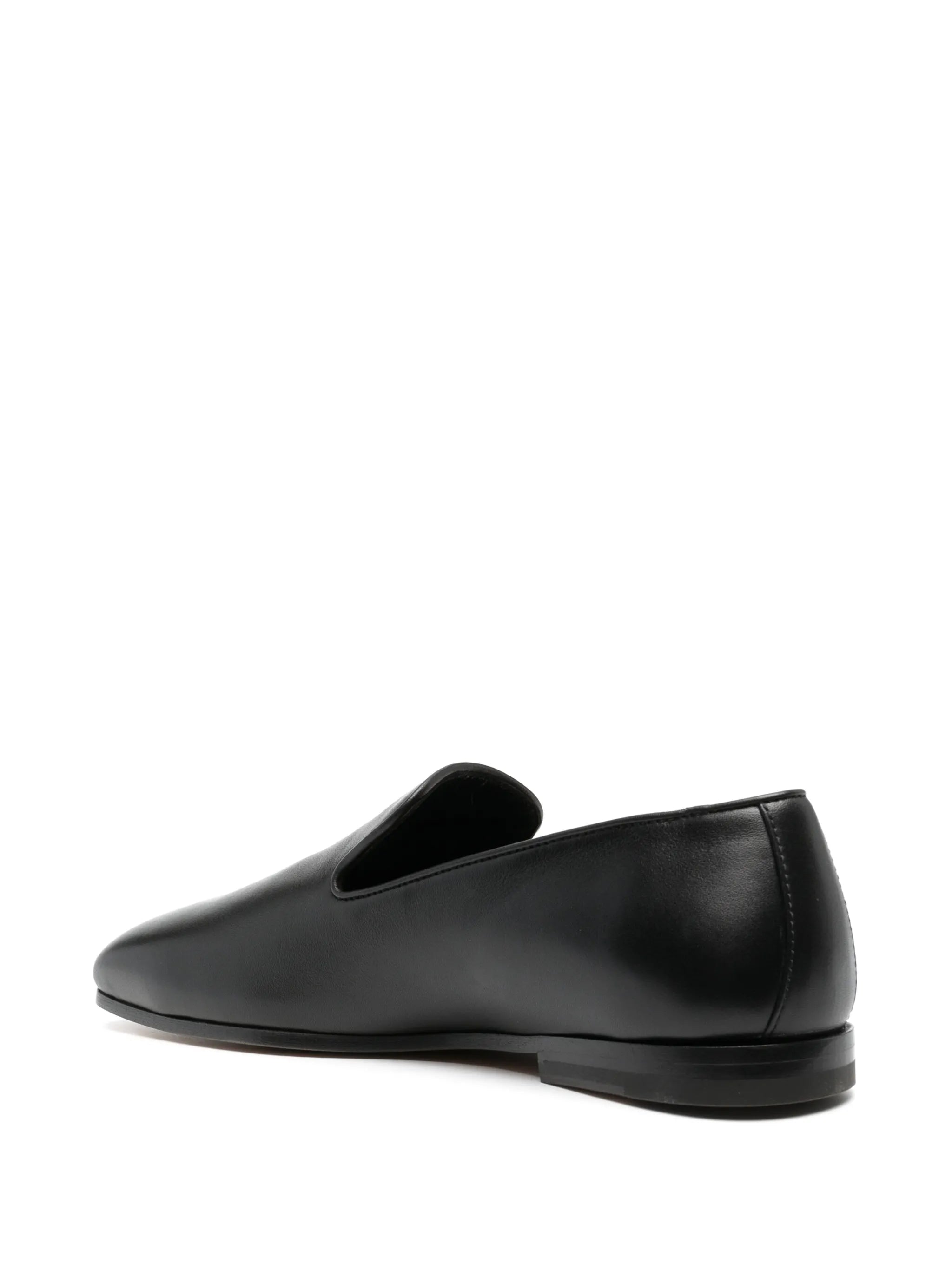 square-toe leather loafers