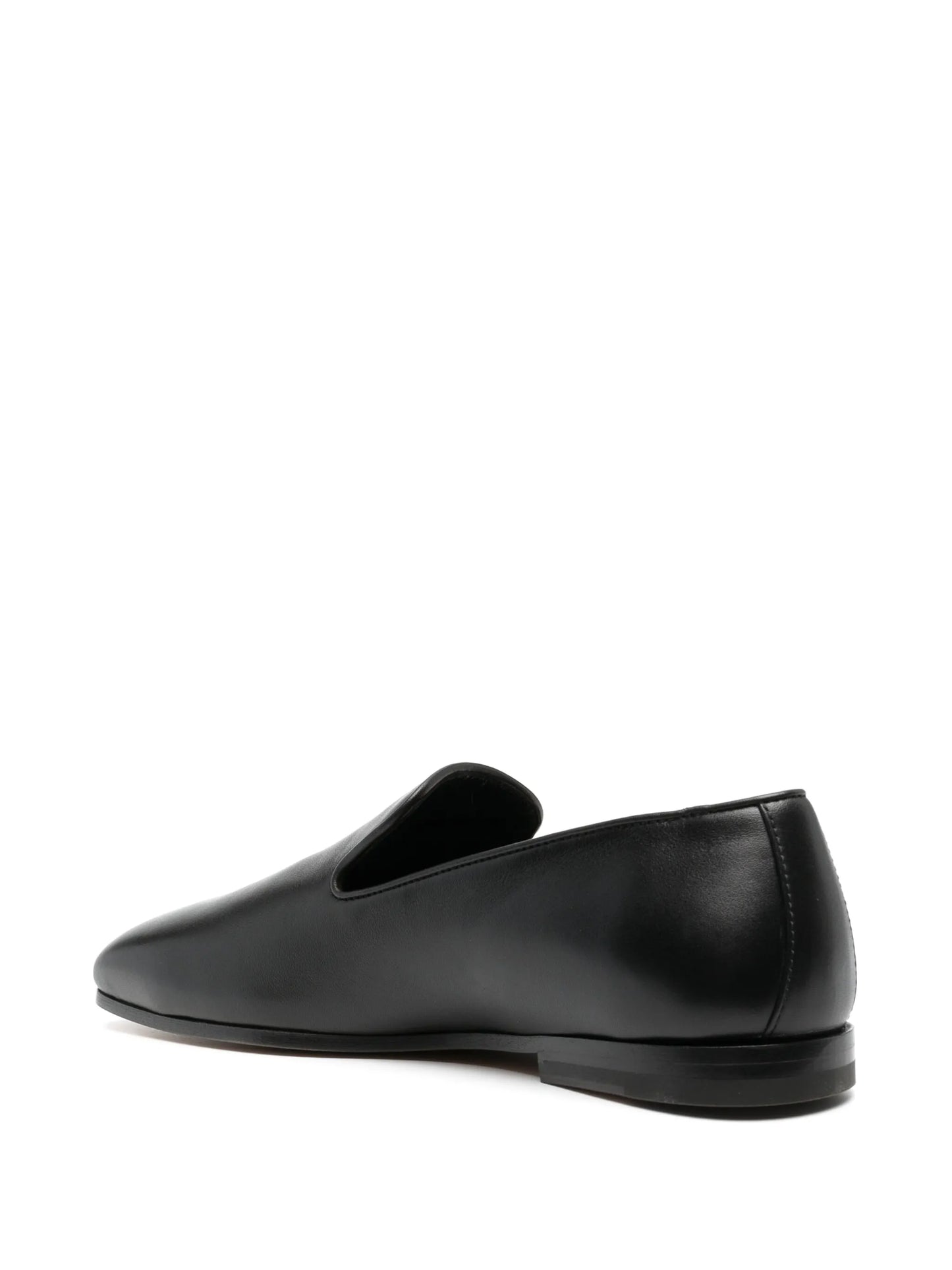 square-toe leather loafers