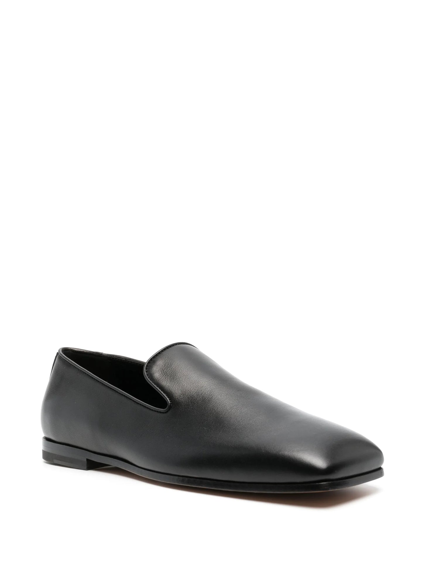 square-toe leather loafers