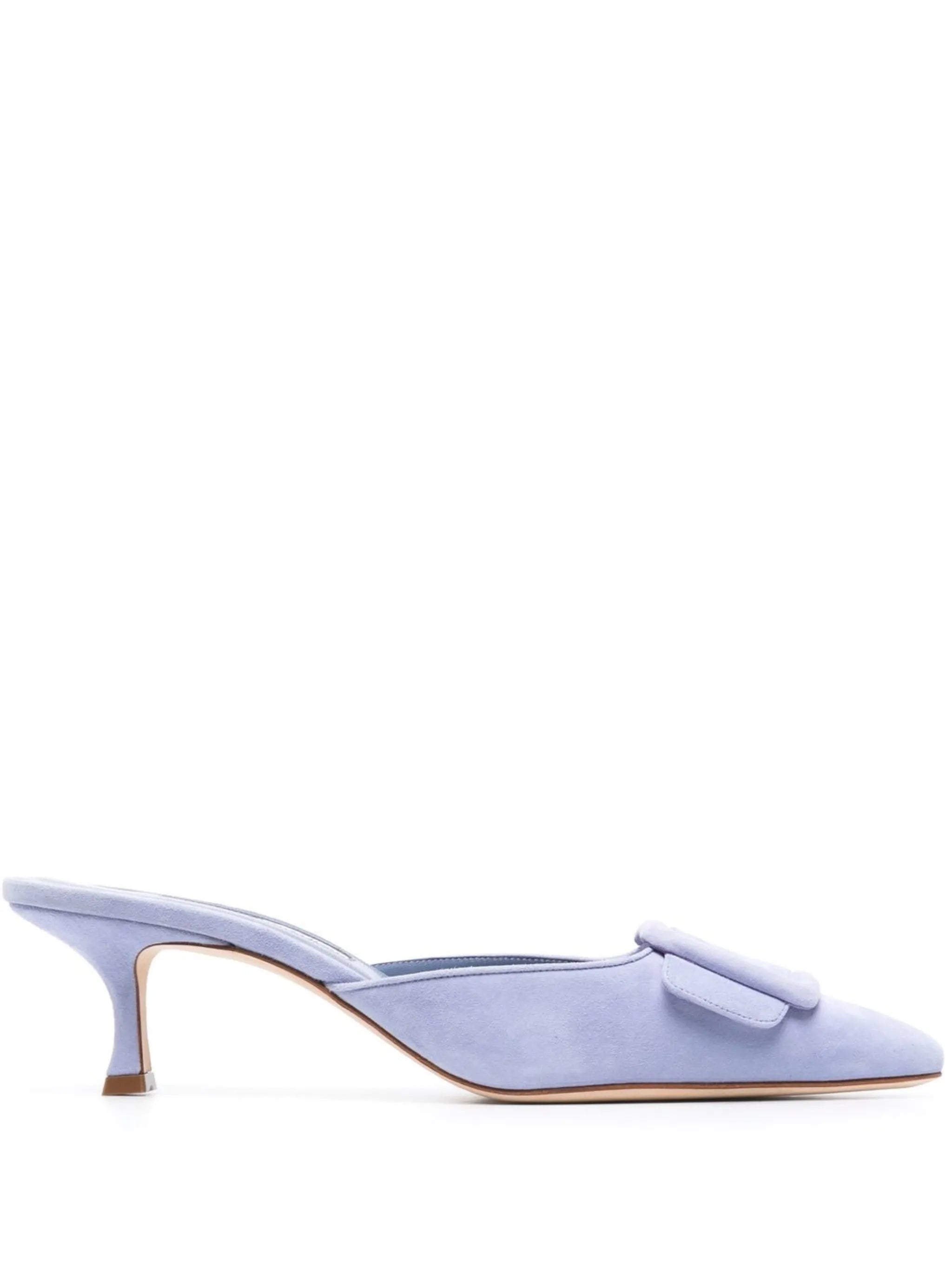 buckle-detail 65mm suede kitten heels