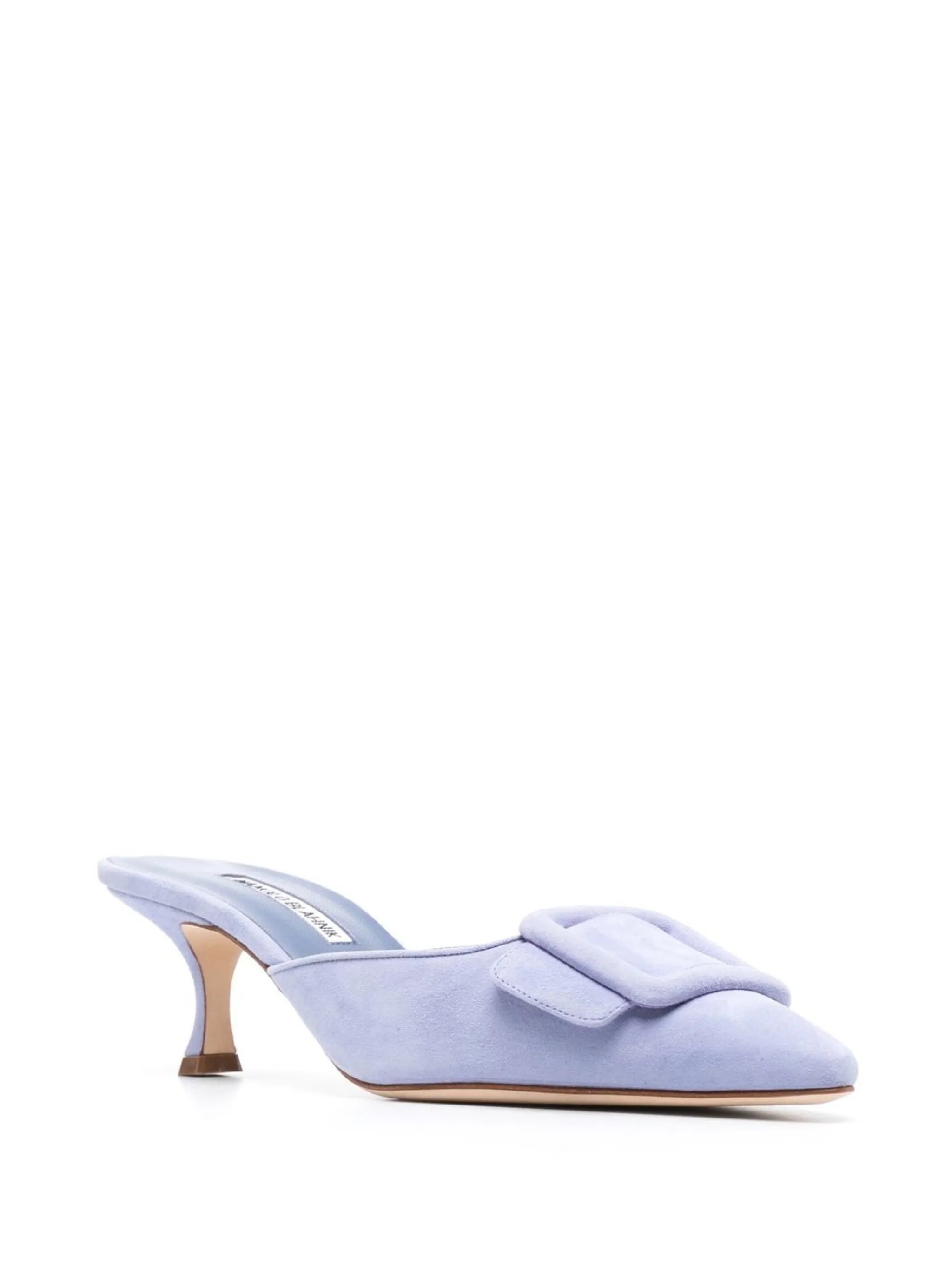 buckle-detail 65mm suede kitten heels