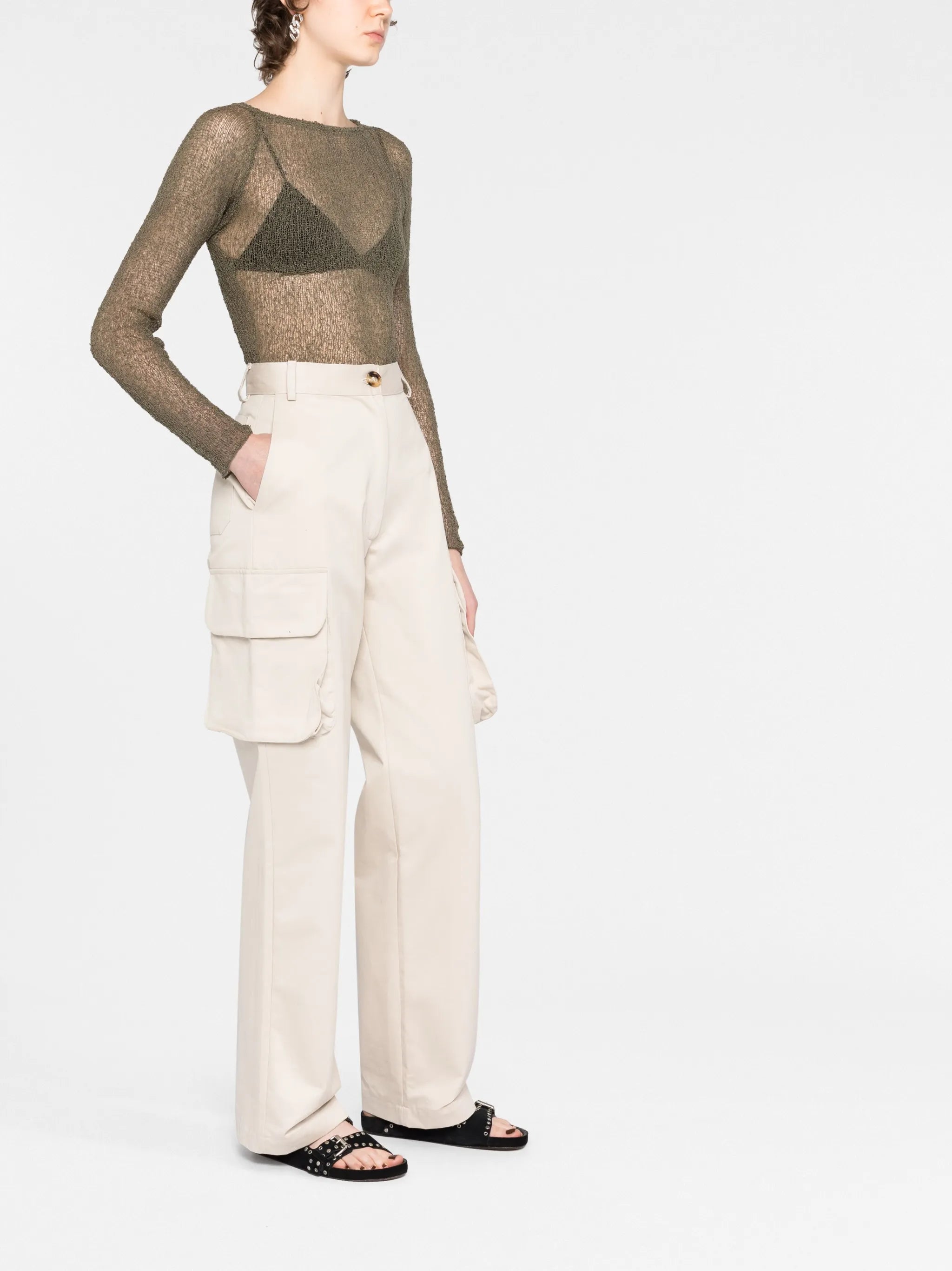 Beckie open-knit sheer top