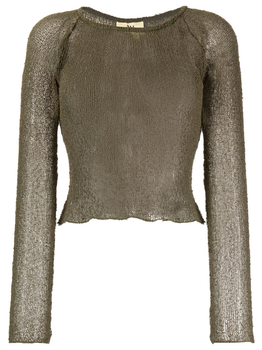 Beckie open-knit sheer top