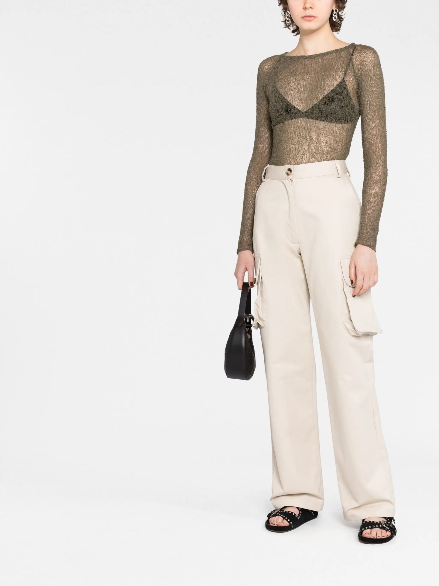Beckie open-knit sheer top