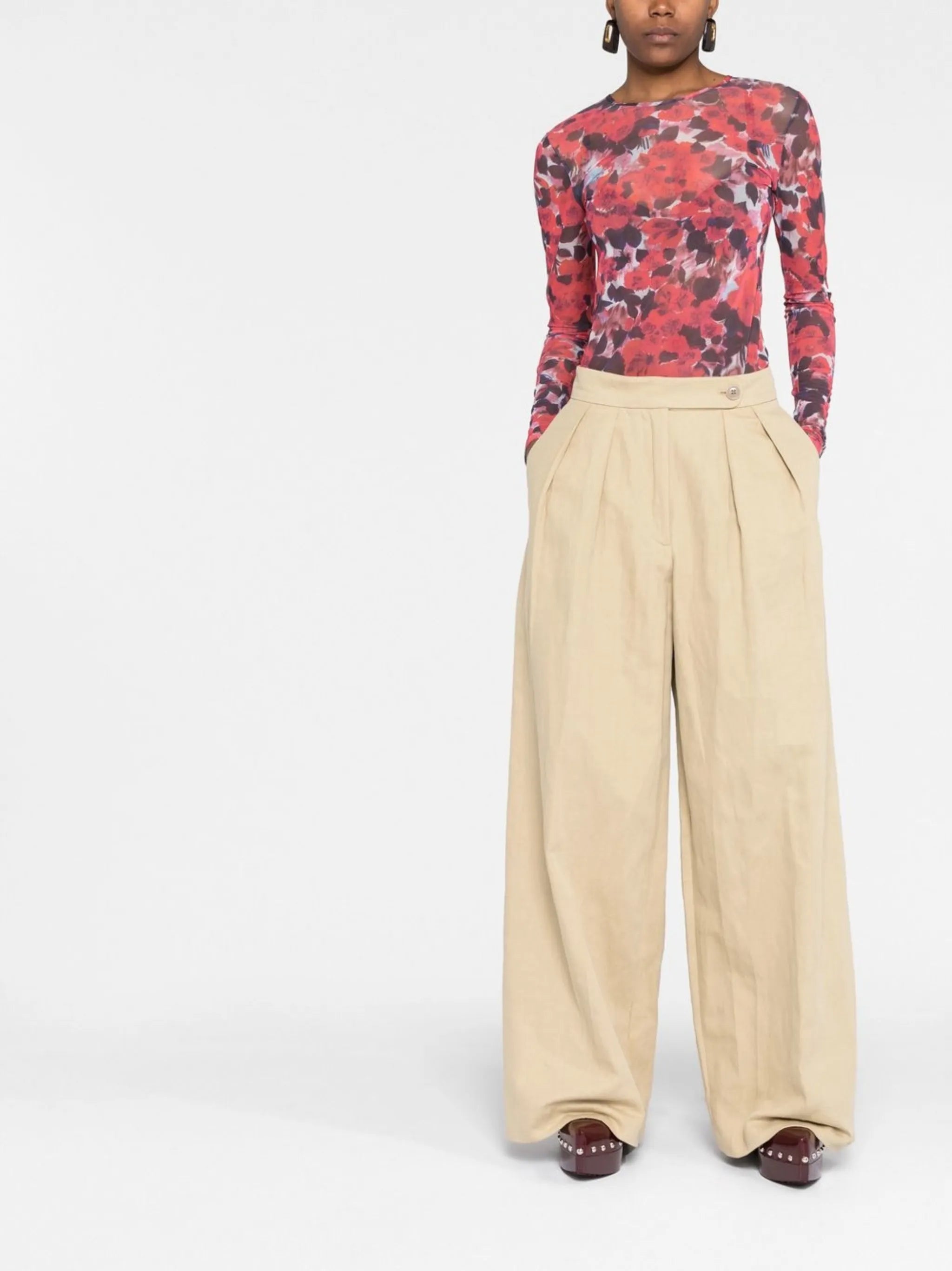 floral-print long-sleeve T-shirt