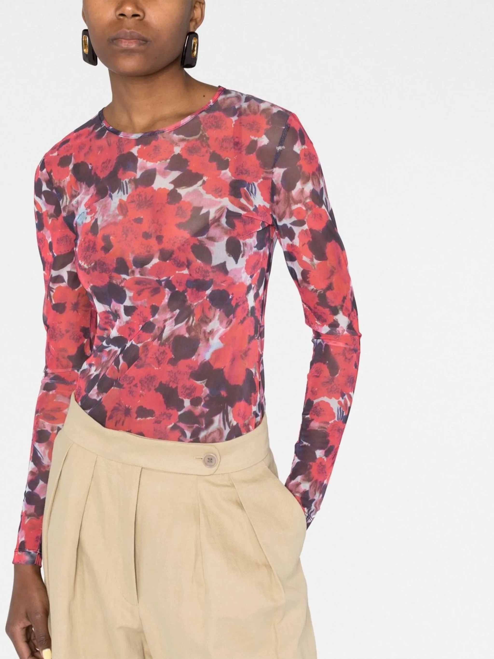 floral-print long-sleeve T-shirt