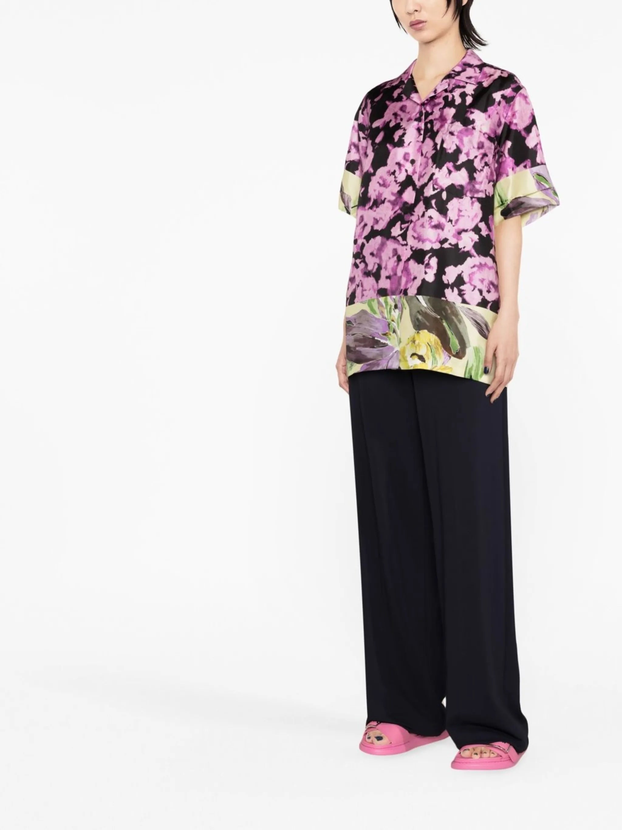 Clive floral-print silk shirt