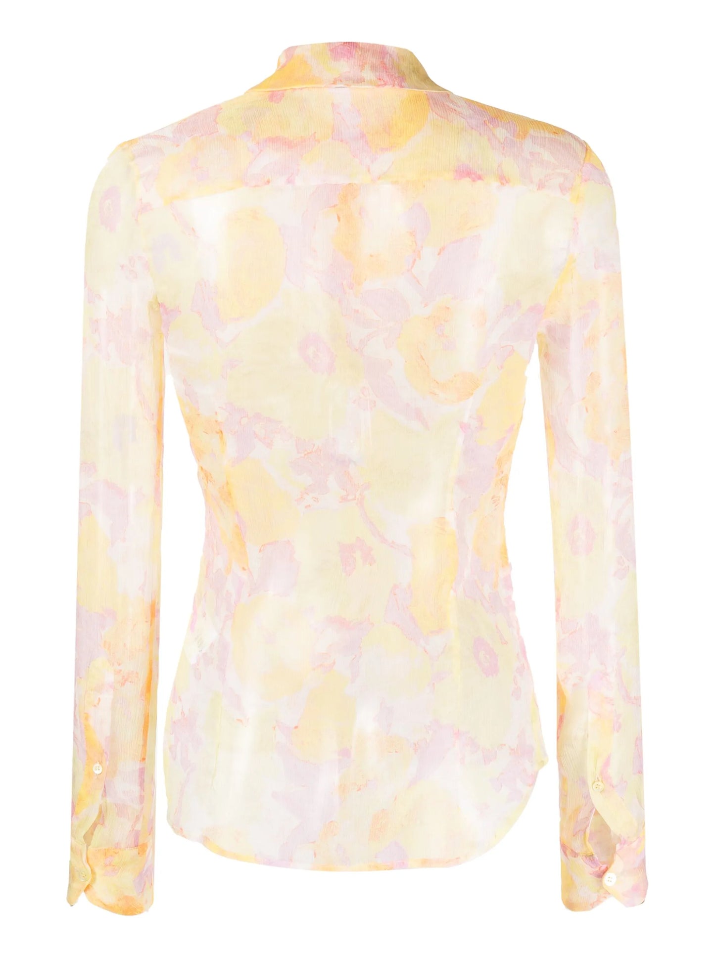 abstract-print silk shirt