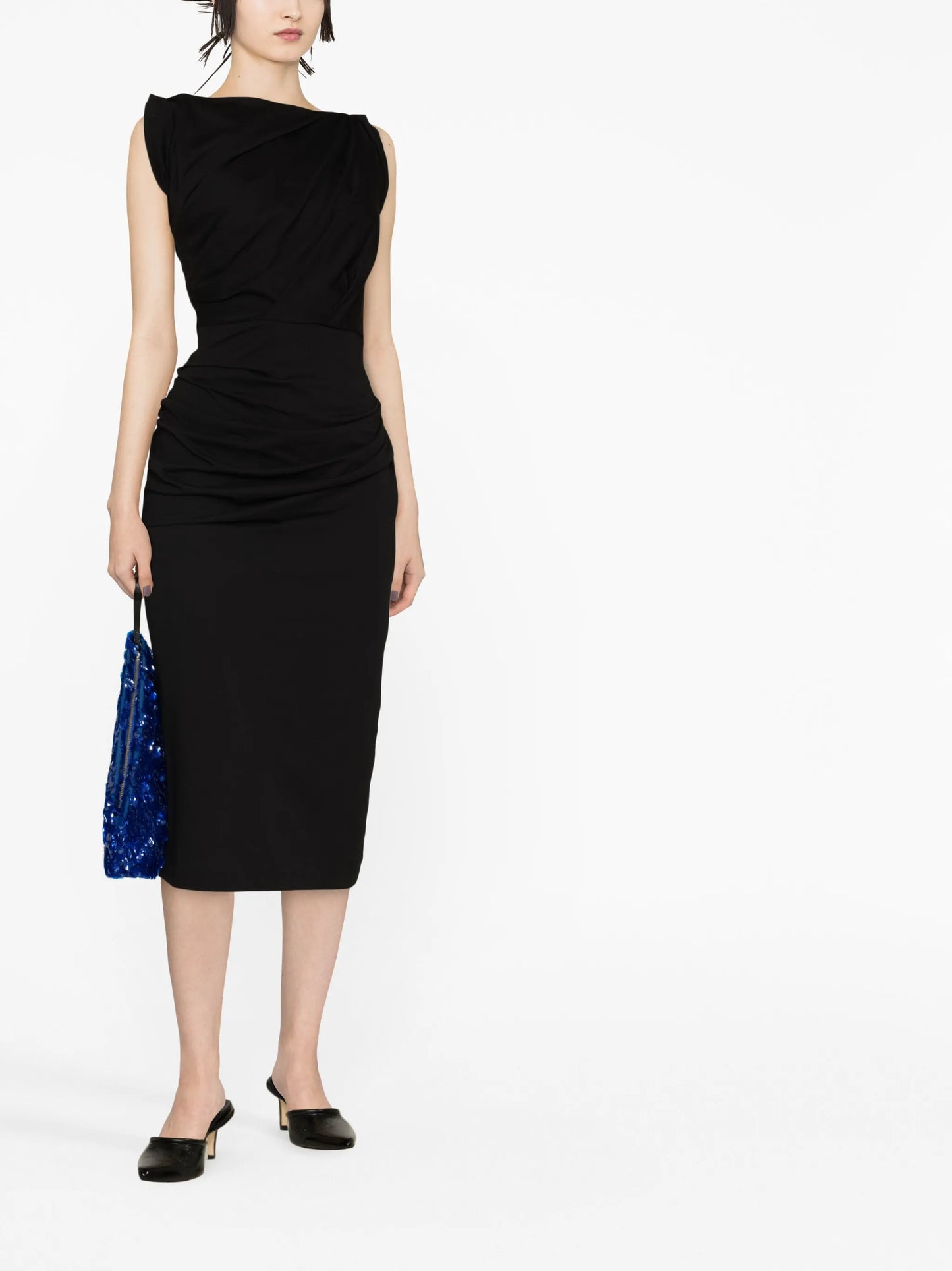 draped midi dress