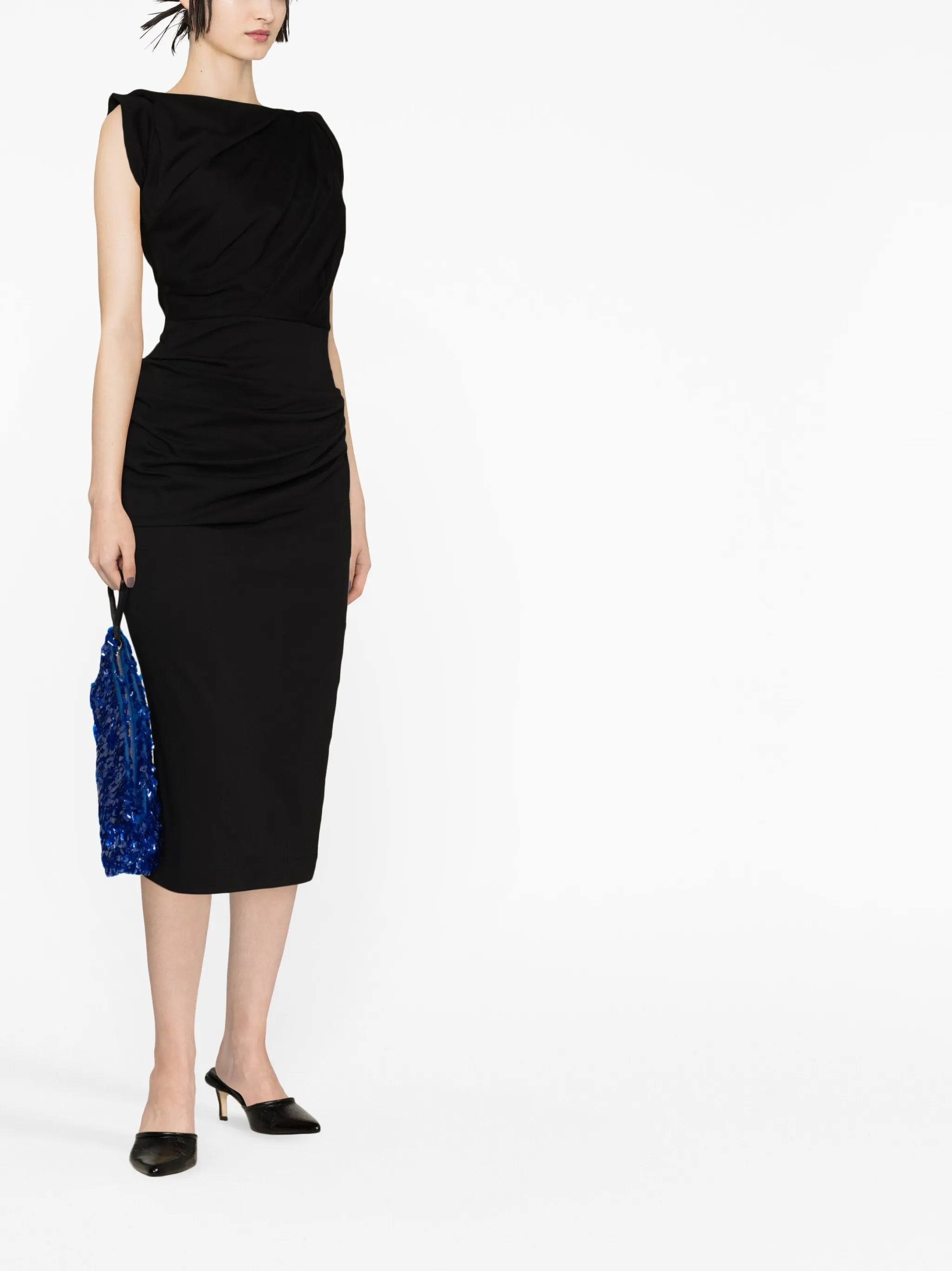 draped midi dress