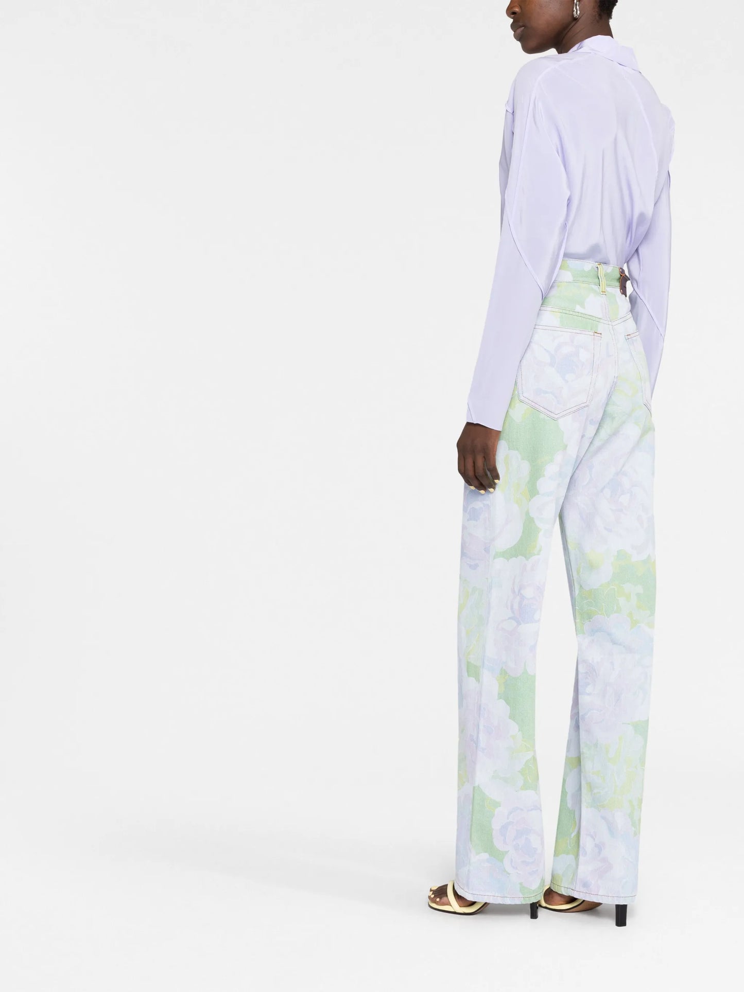 Peyton floral-print straight-leg jeans