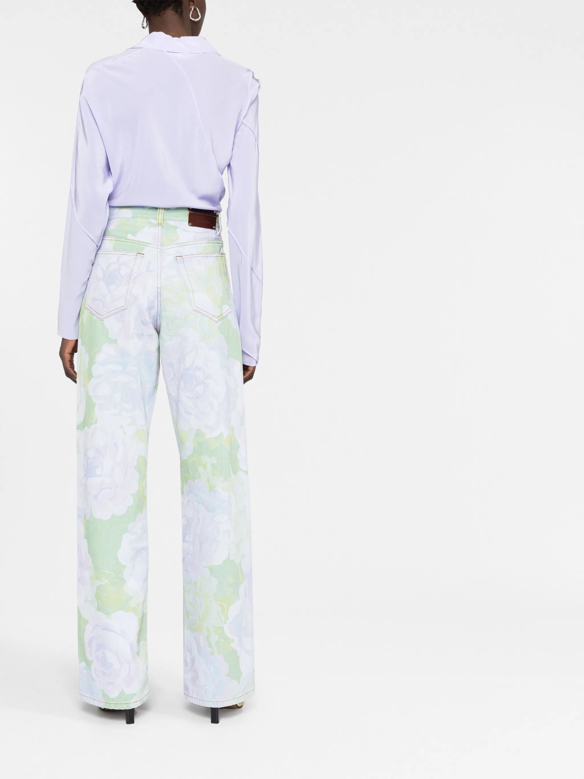 Peyton floral-print straight-leg jeans
