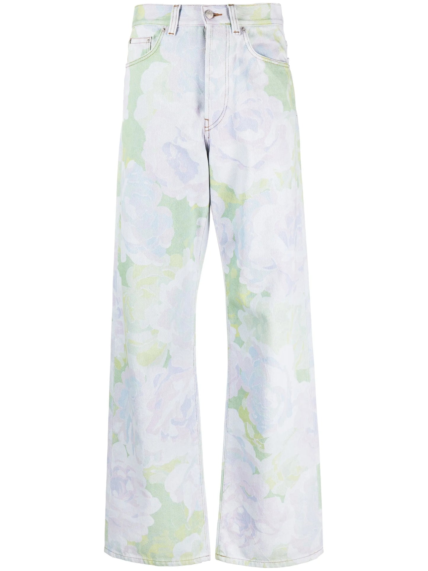 Peyton floral-print straight-leg jeans