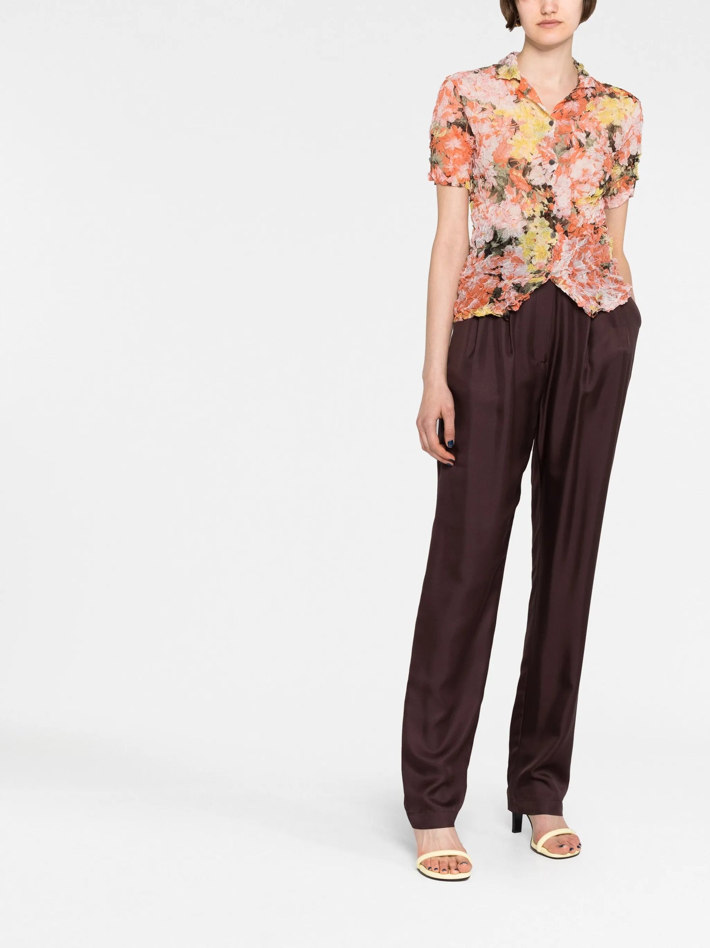 floral-print short-sleeve shirt