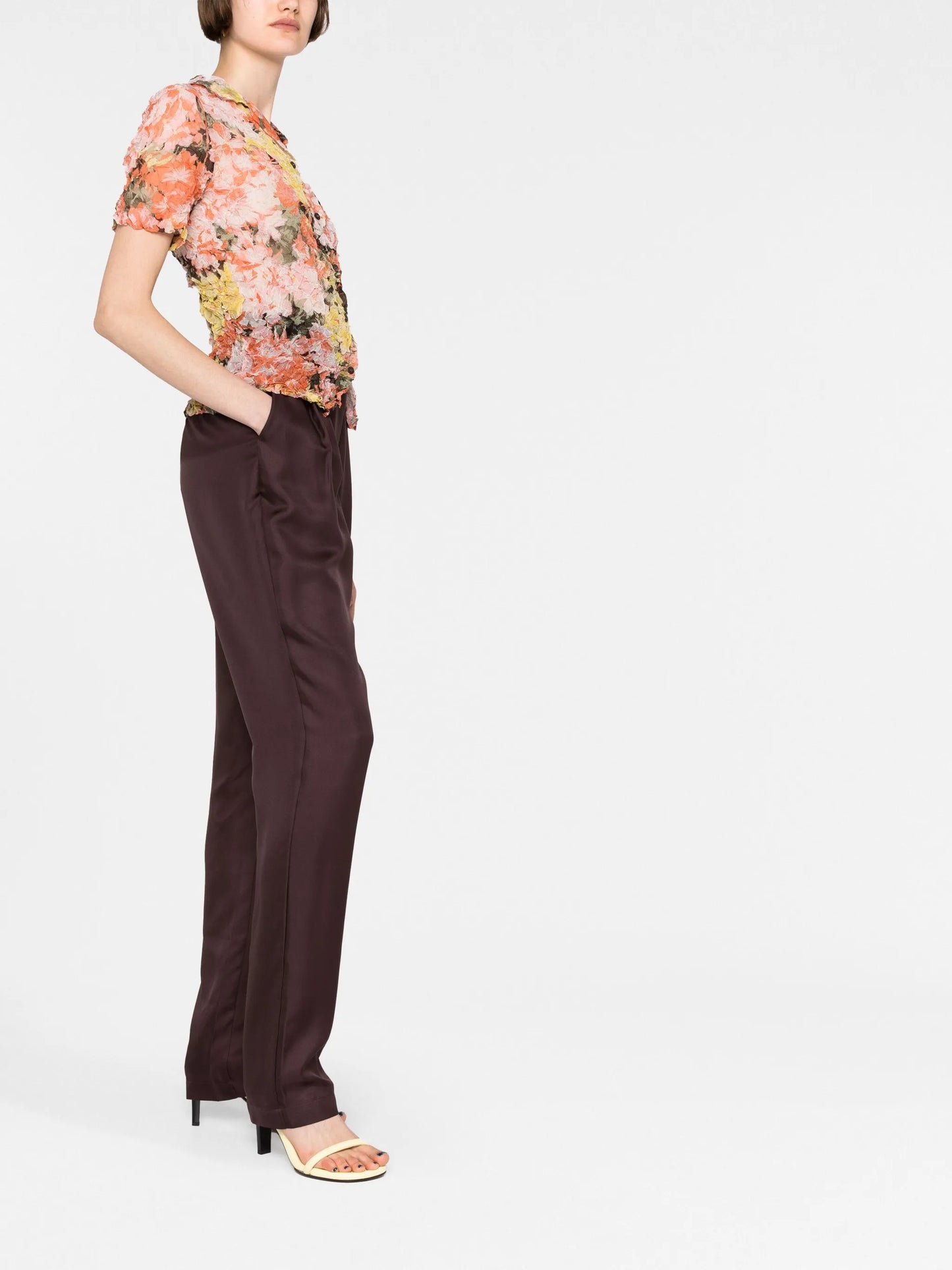 floral-print short-sleeve shirt