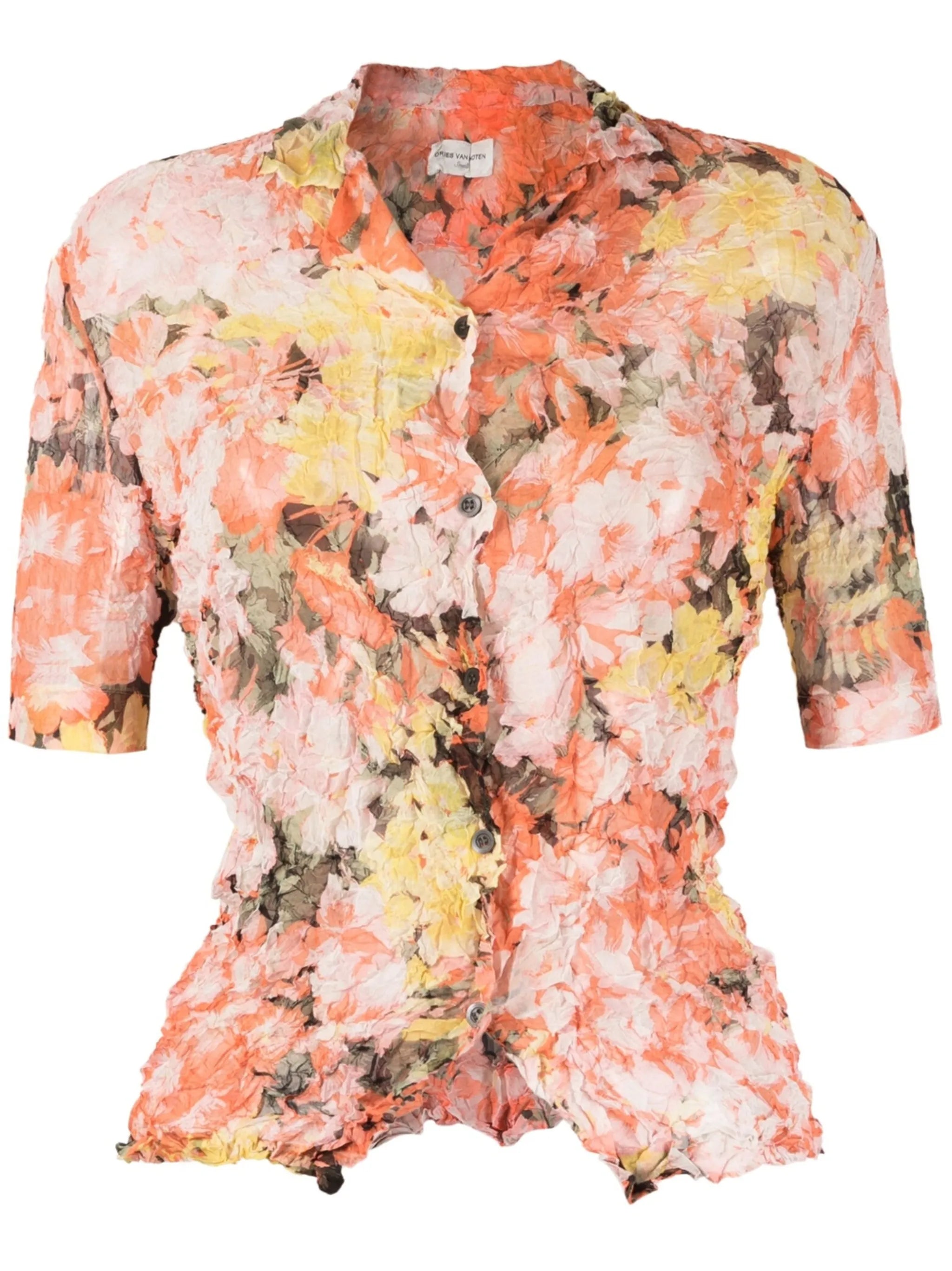 floral-print short-sleeve shirt