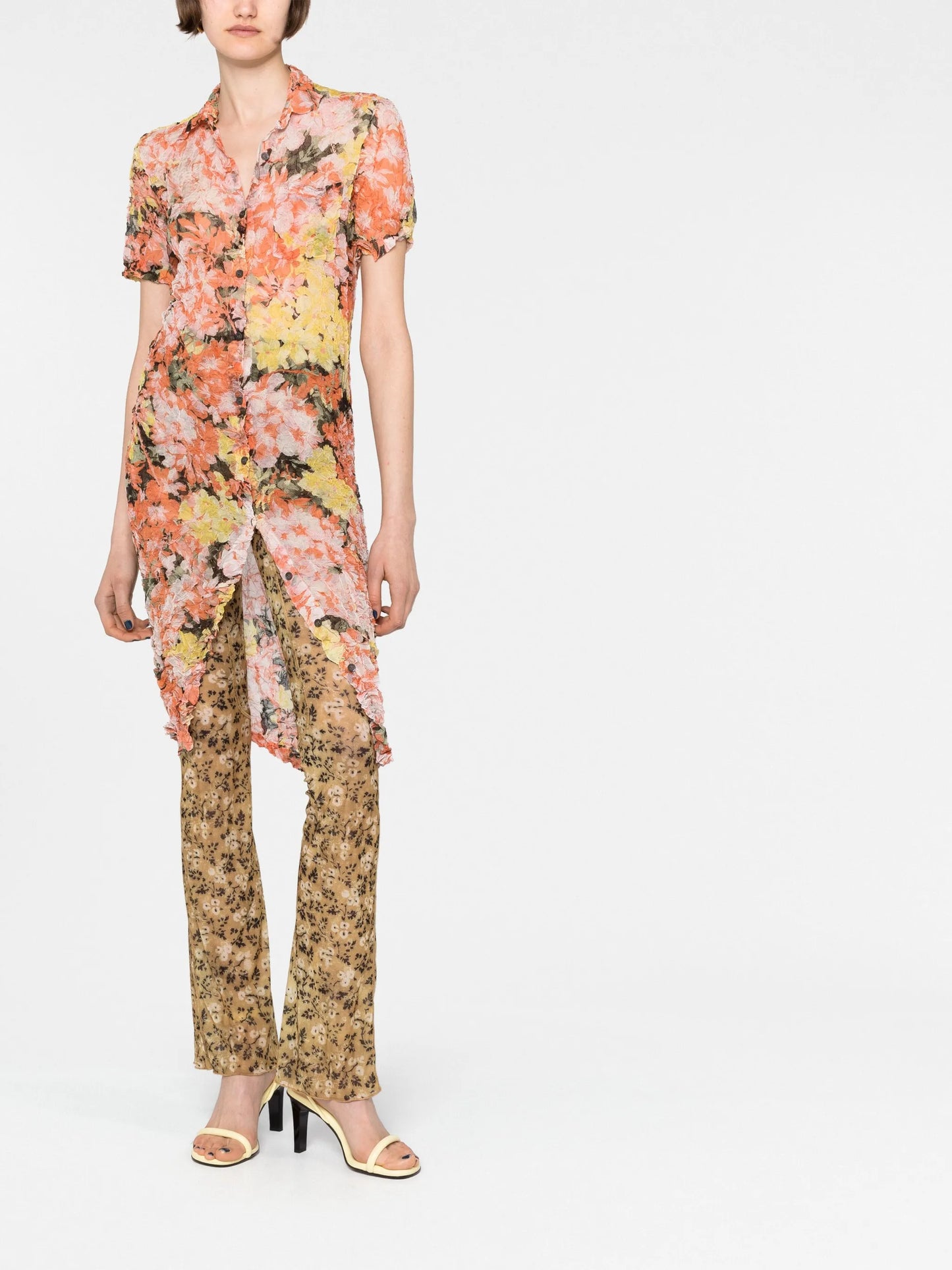 floral-print short-sleeve dress