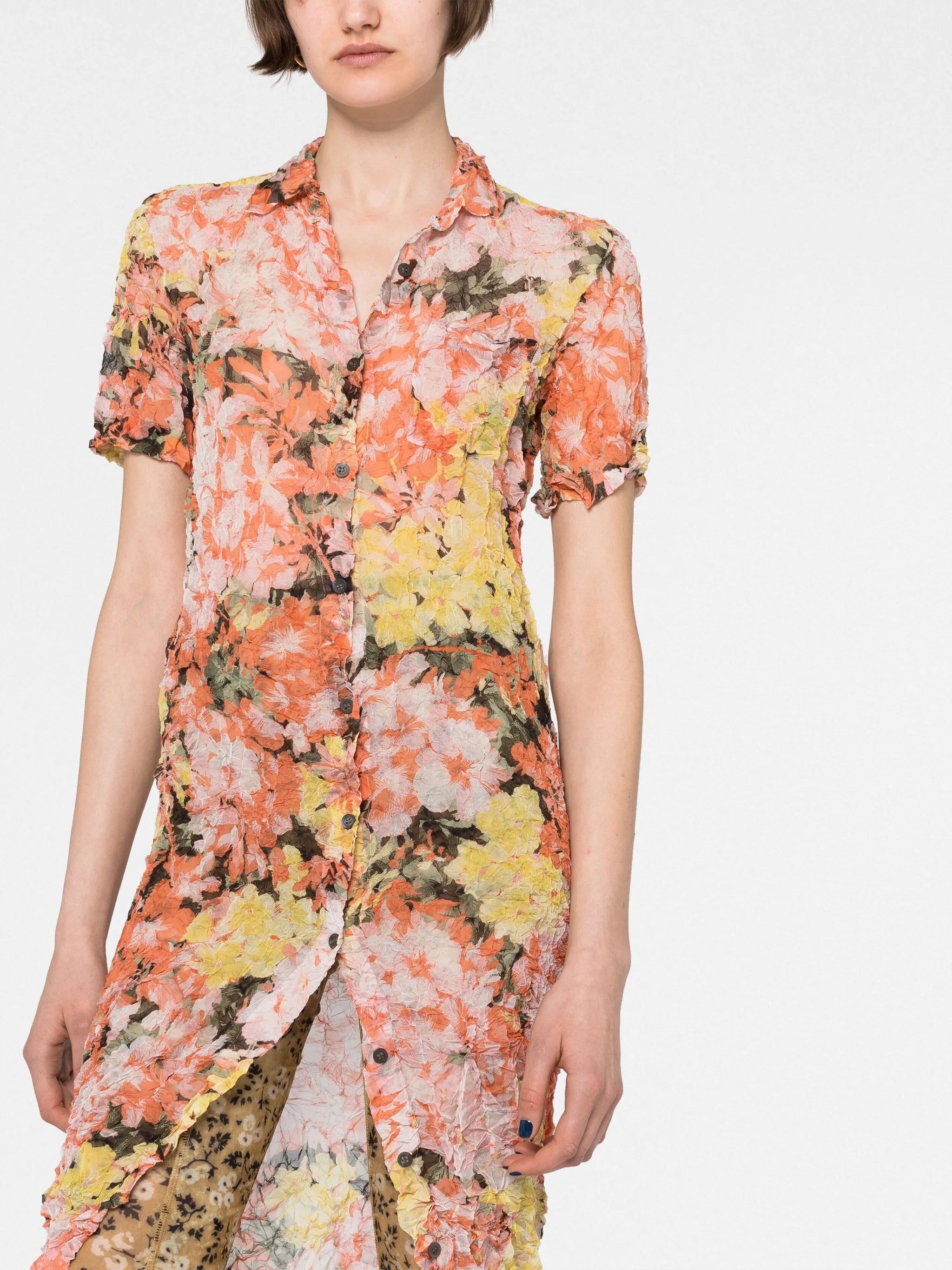 floral-print short-sleeve dress