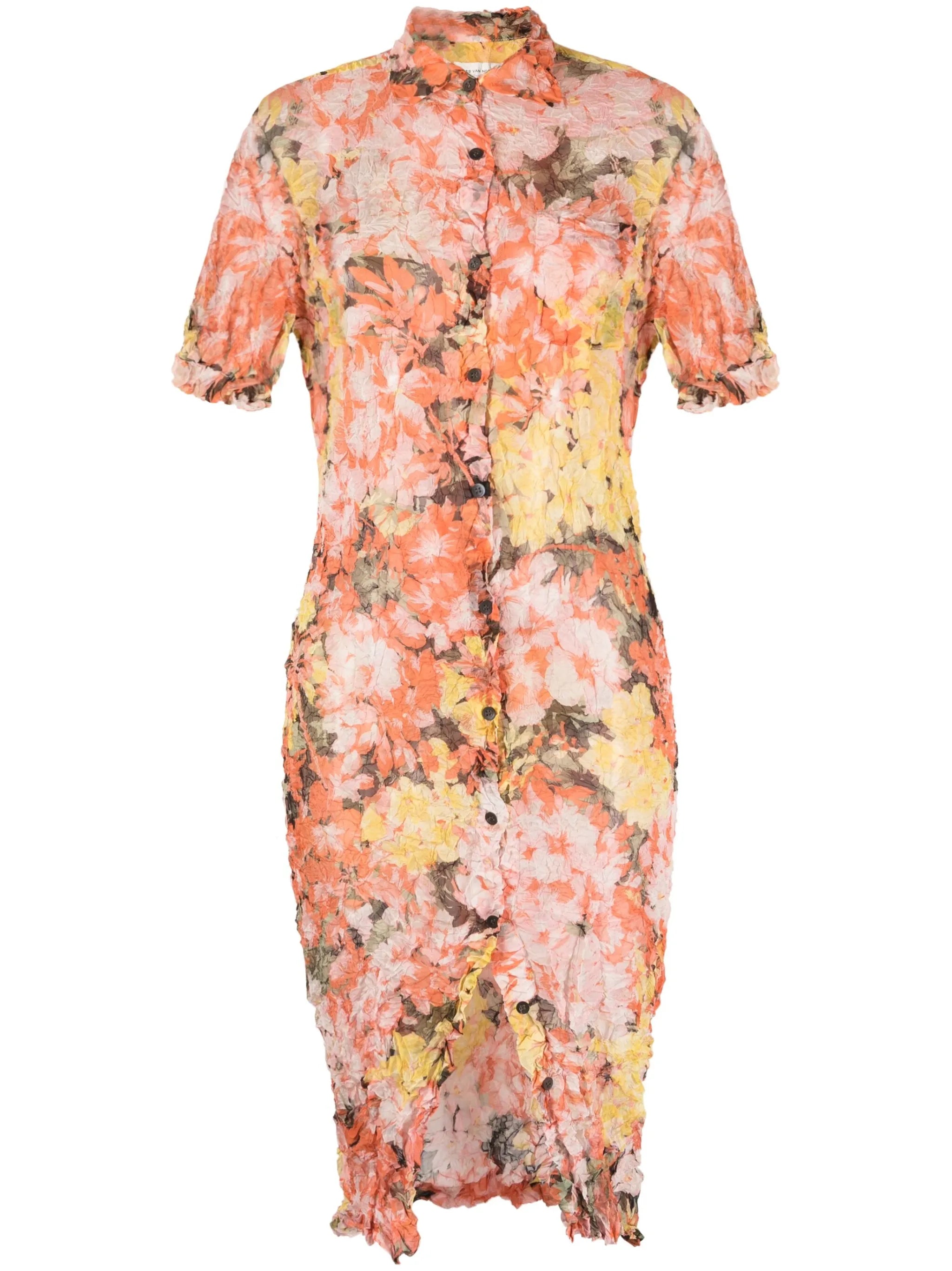 floral-print short-sleeve dress