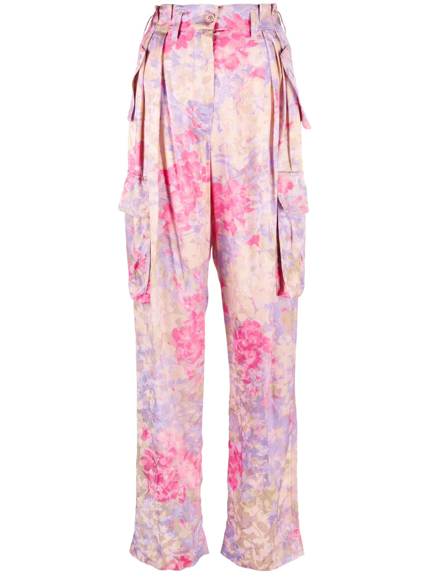 floral-print cargo trousers