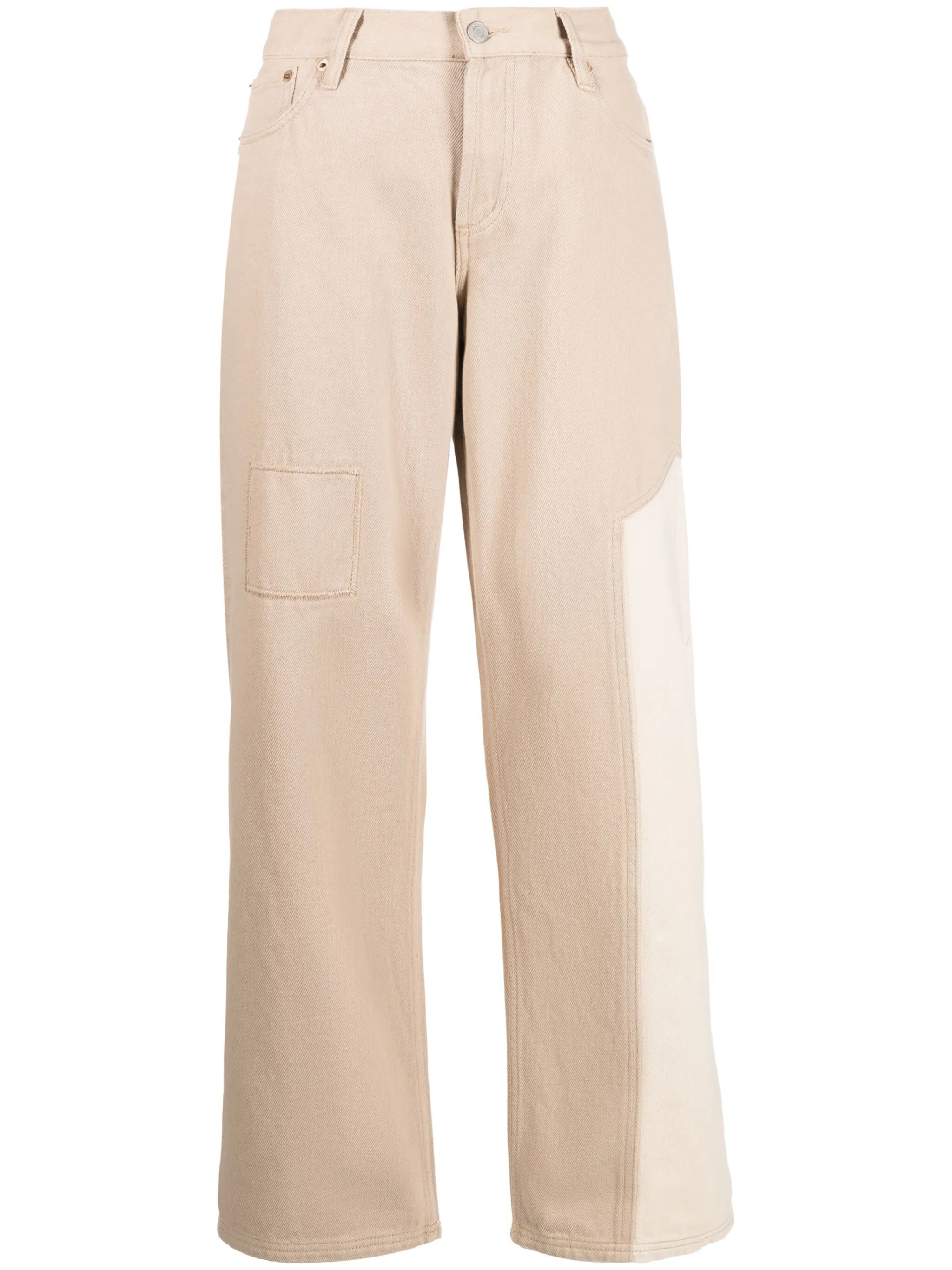 multi-panel denim jeans