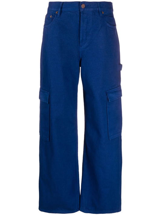 cargo-pockets wide-leg jeans