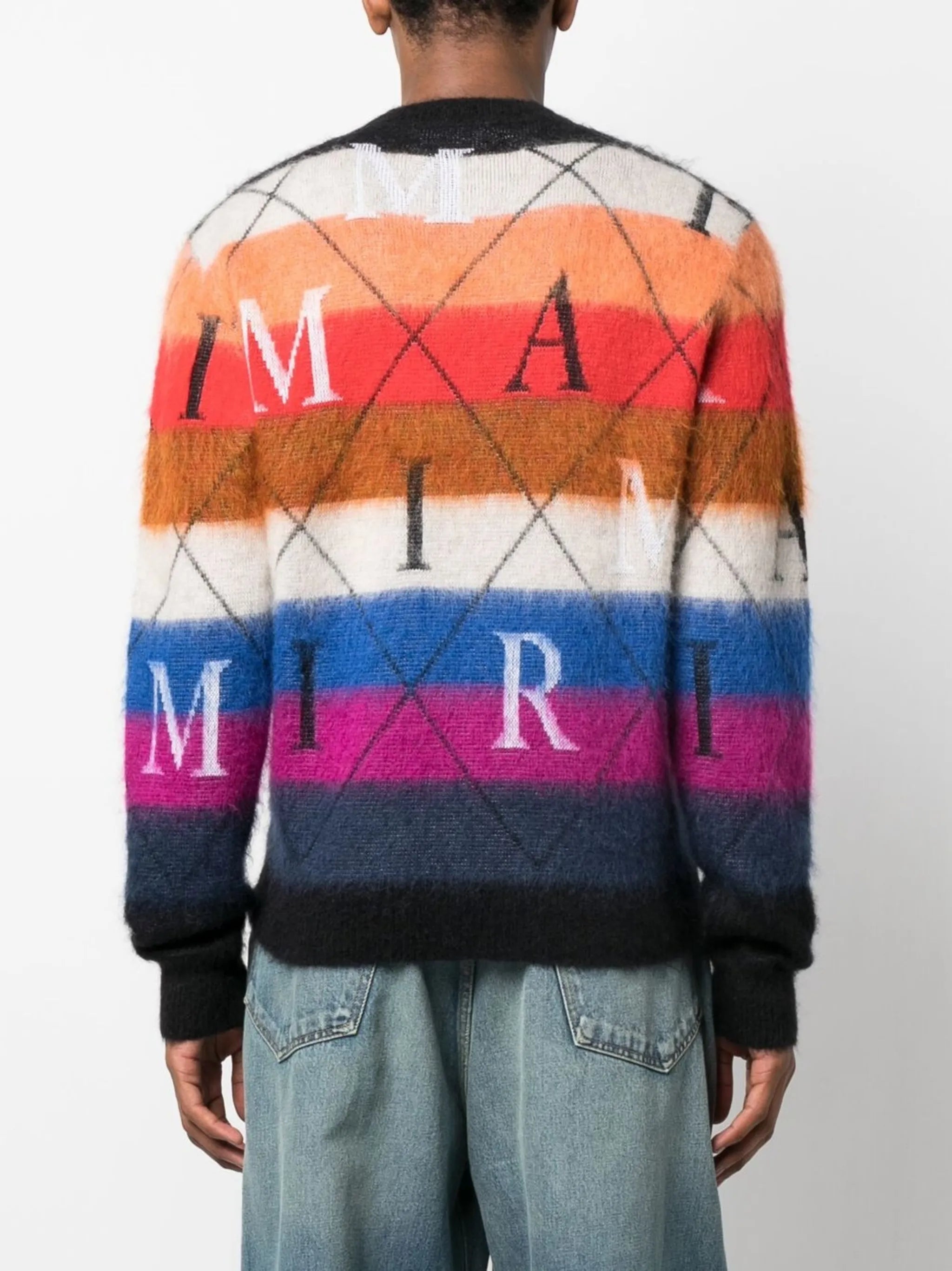 striped crew-neck jumper