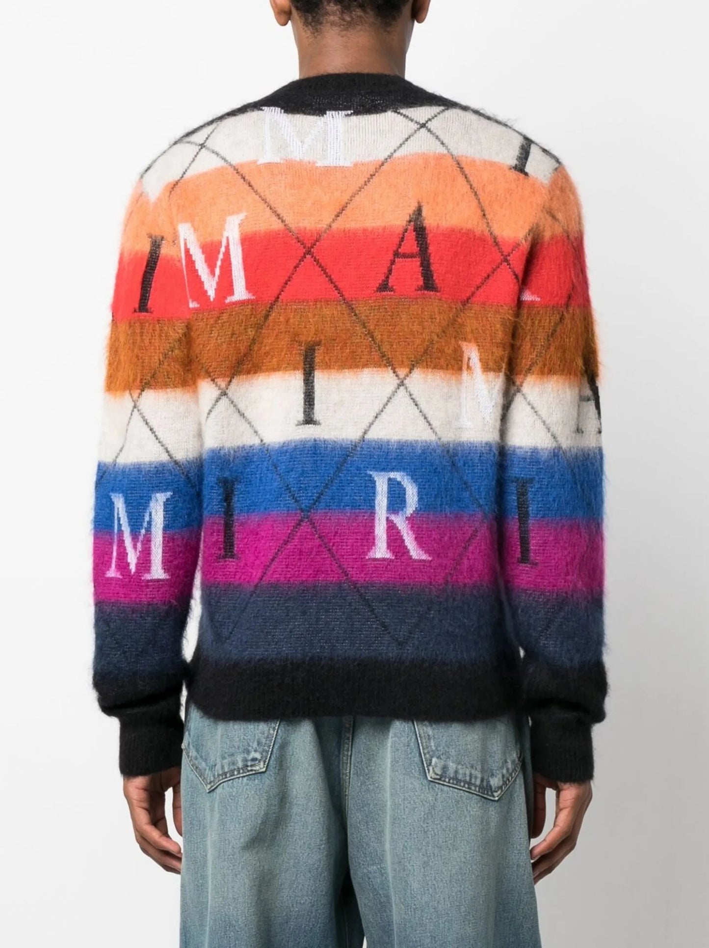 striped crew-neck jumper