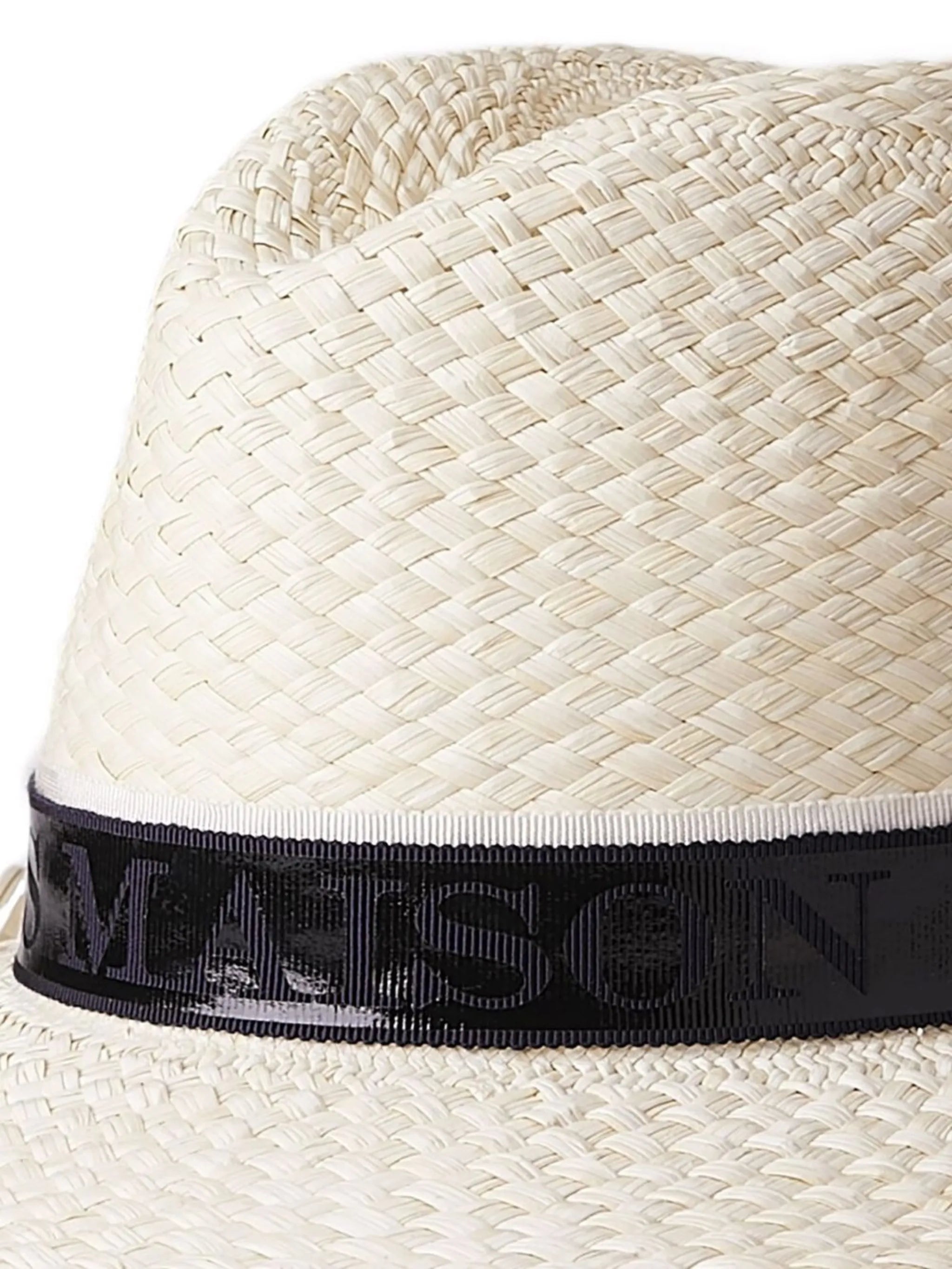 Zango logo-detail straw fedora hat