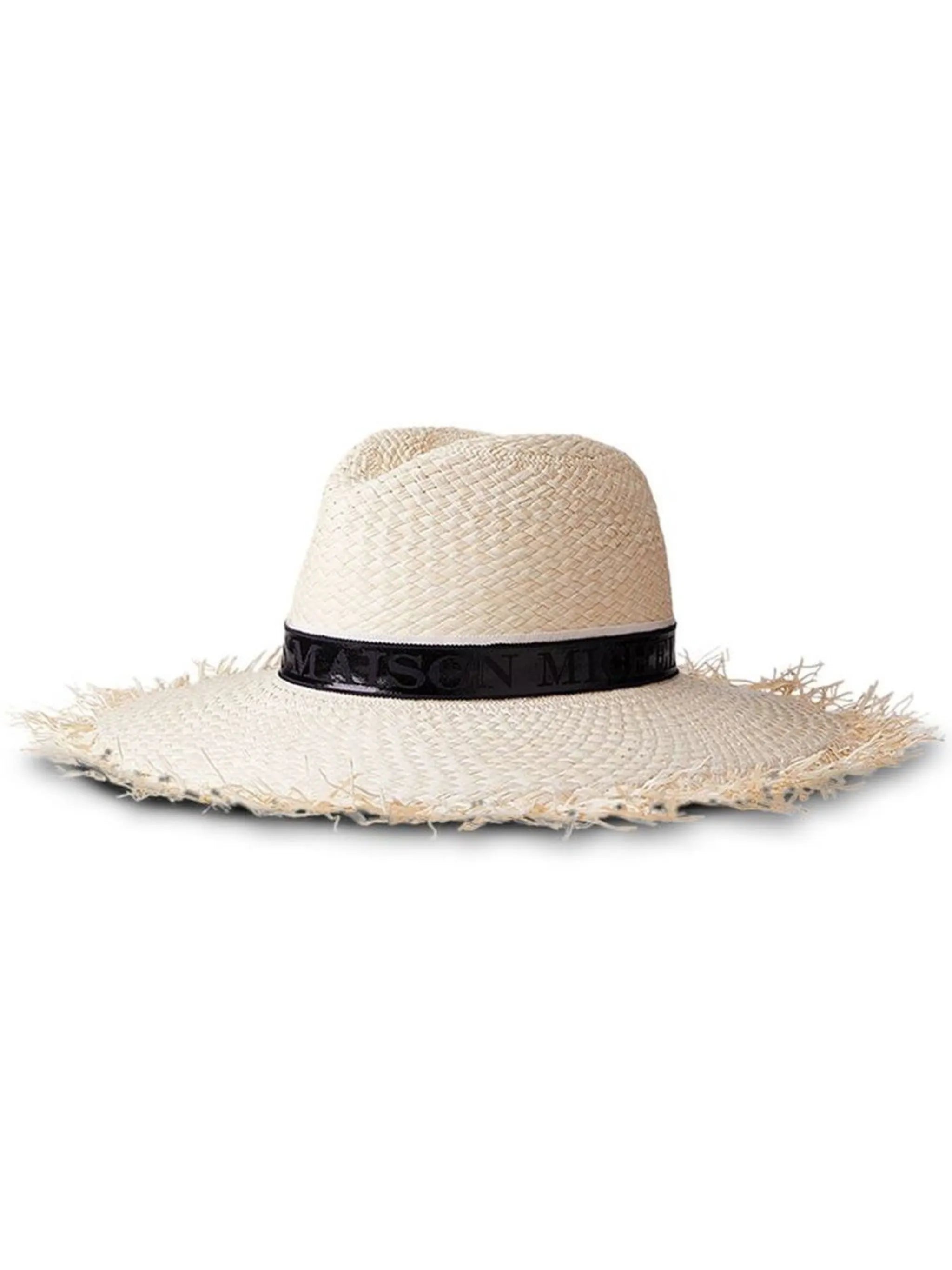 Zango logo-detail straw fedora hat
