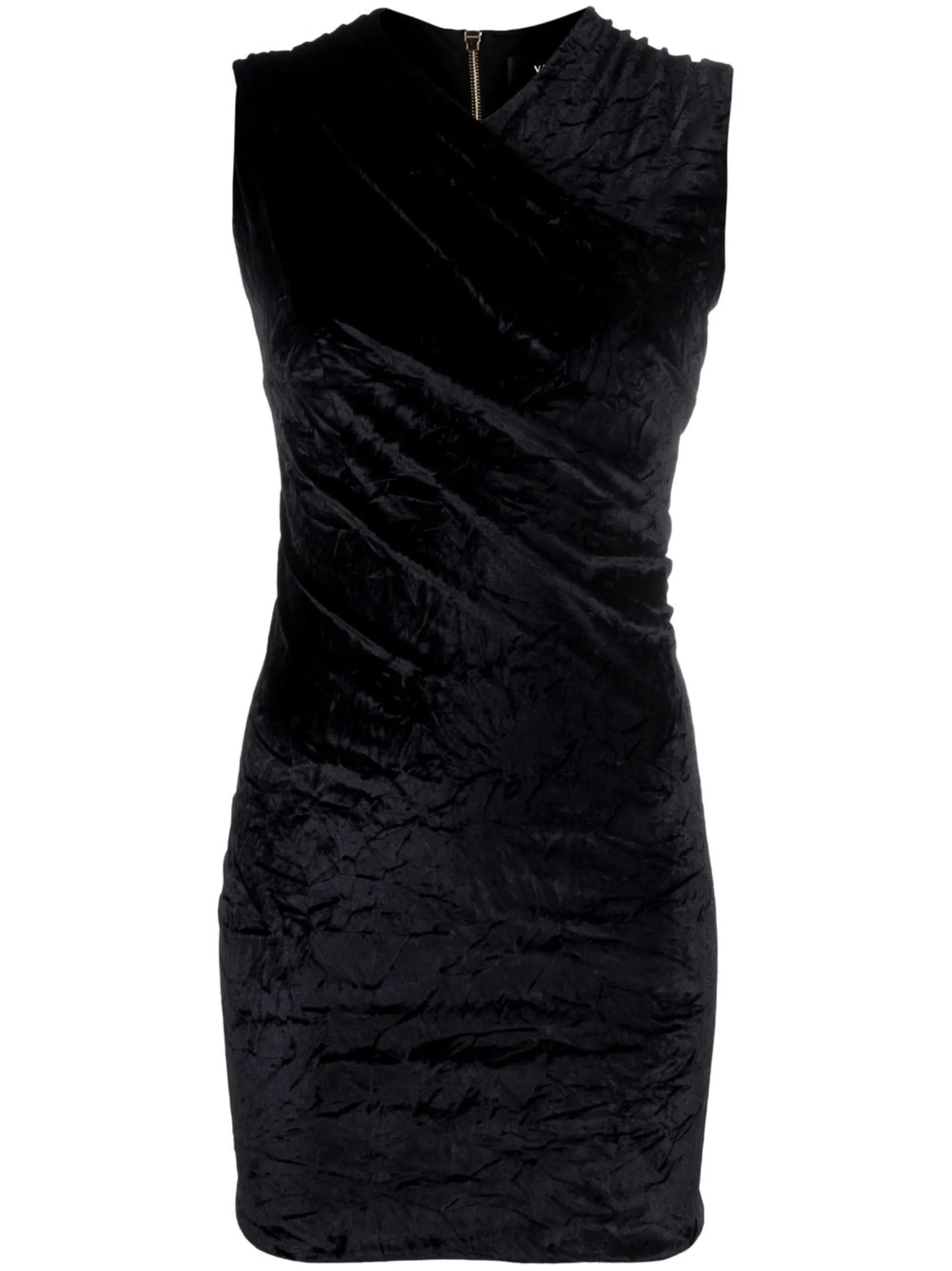velvet-effect sleeveless minidress